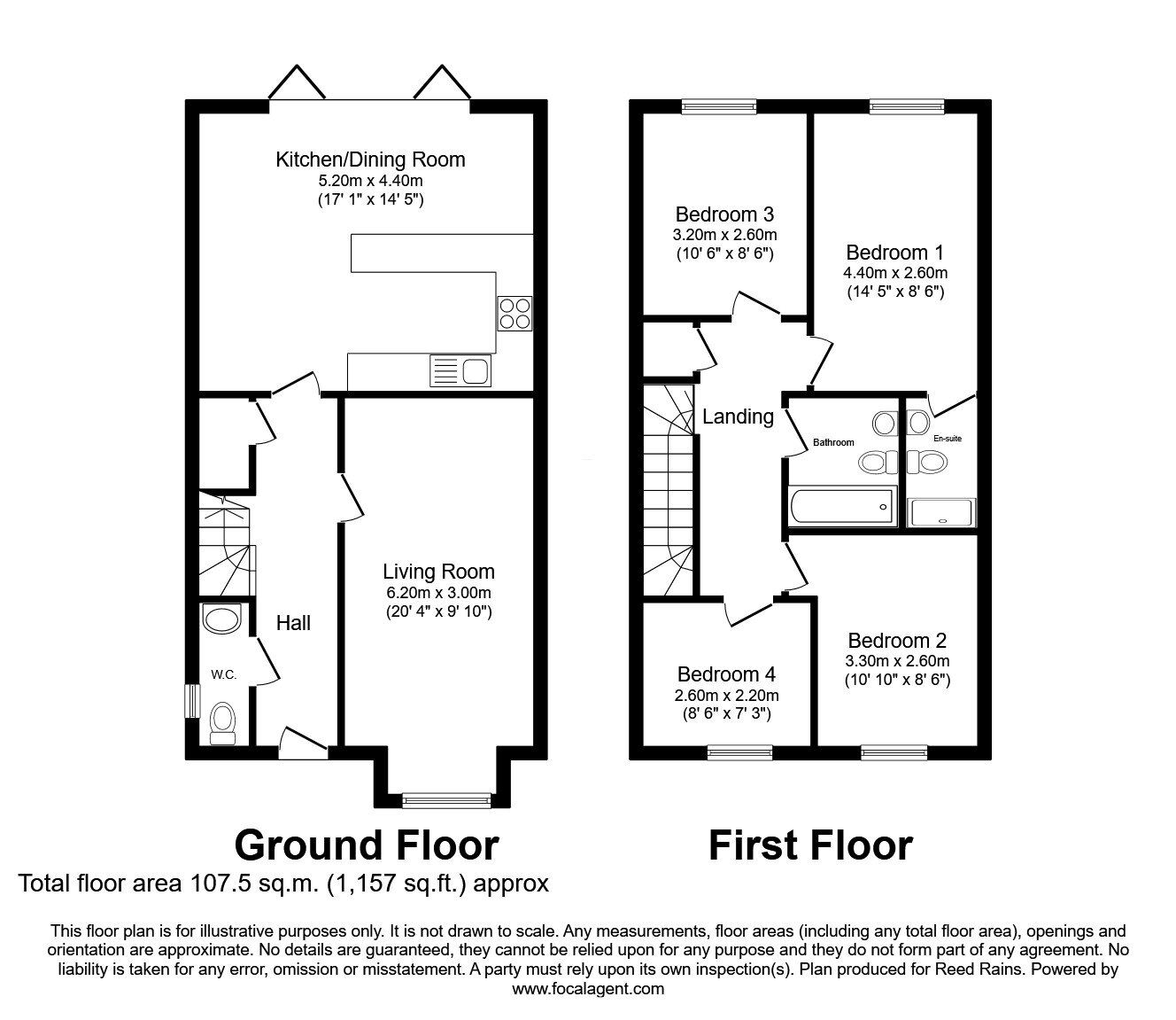 Floorplan of 4 bedroom Semi Detached House for sale, Greenwood Close, Prescot, Merseyside, L34