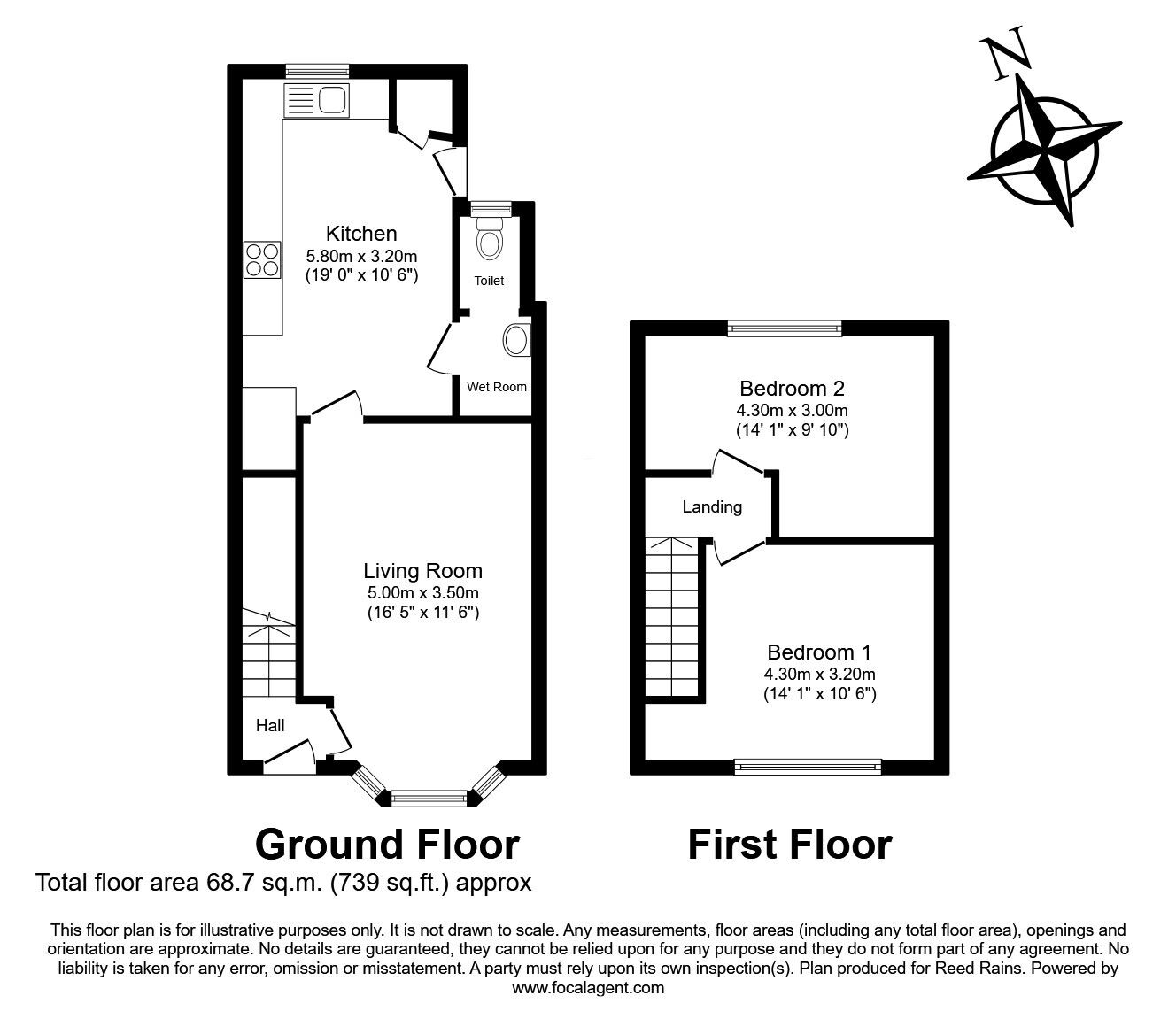 Floorplan of 2 bedroom Mid Terrace House for sale, Barford Road, Huyton, Merseyside, L36