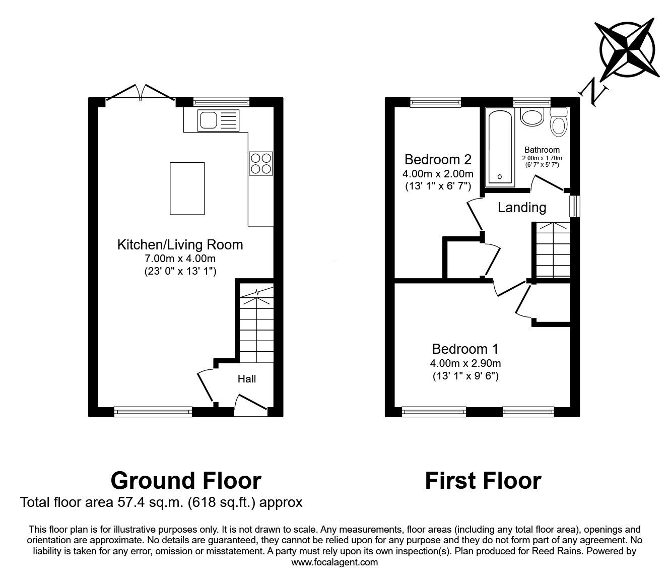 Floorplan of 2 bedroom End Terrace House for sale, St. Aidans Grove, LIVERPOOL, L36