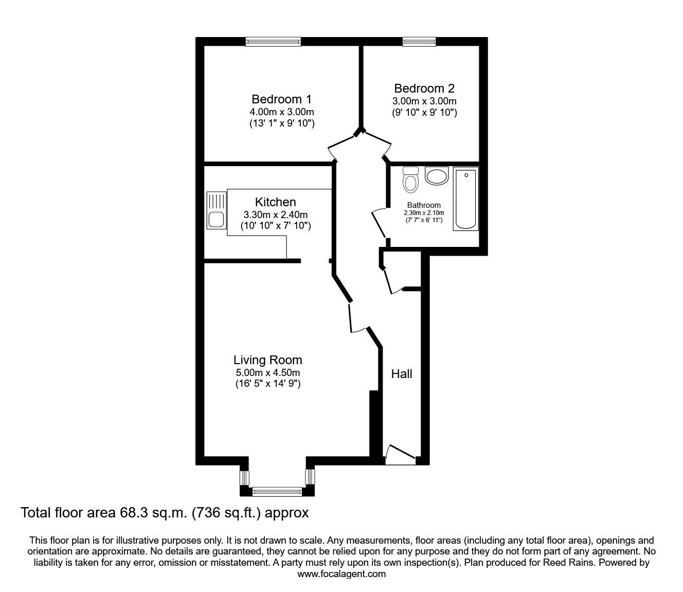 Floorplan of 2 bedroom  Flat to rent, Cedar Court, Knowsley, Merseyside, L34