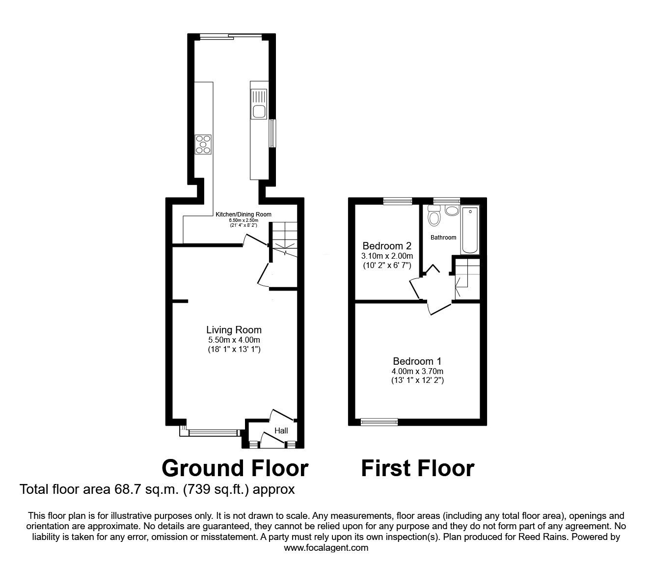 Floorplan of 2 bedroom Mid Terrace House for sale, Edward Road, Whiston, Merseyside, L35