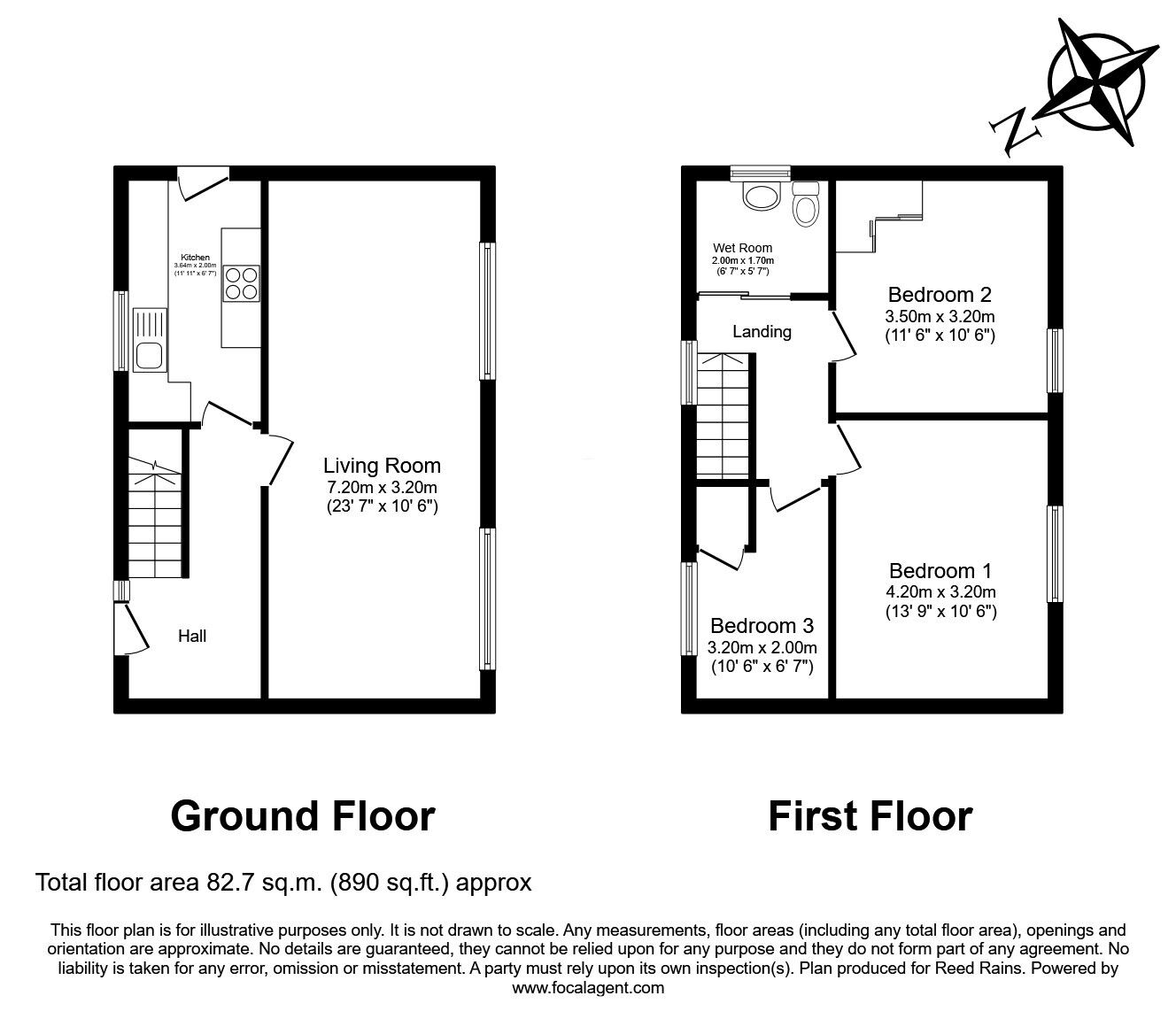 Floorplan of 3 bedroom Semi Detached House for sale, Trent Road, Rainhill, Merseyside, L35