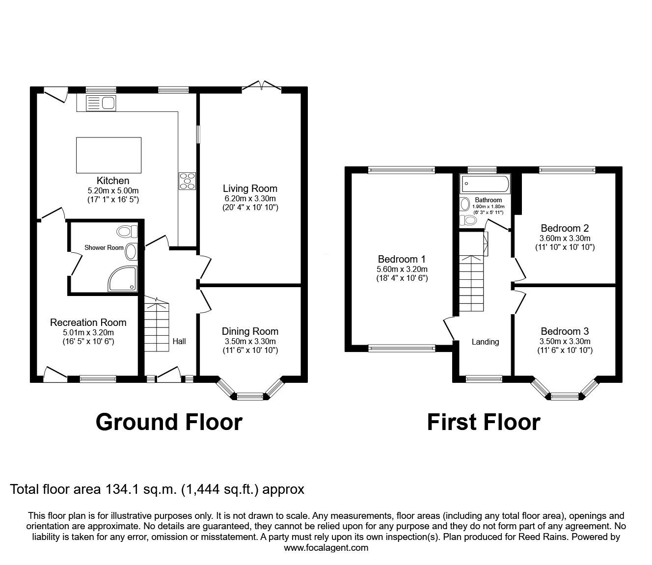 Floorplan of 3 bedroom Semi Detached House for sale, Rydal Avenue, Prescot, Merseyside, L34