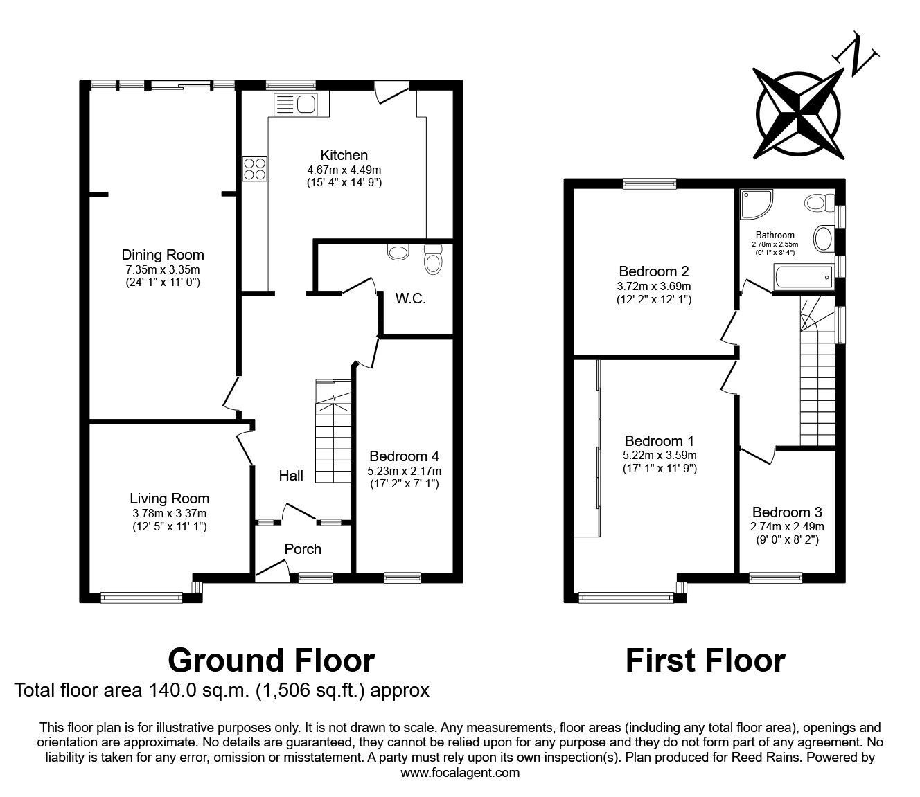Floorplan of 4 bedroom Semi Detached House for sale, Archway Road, Liverpool, Merseyside, L36