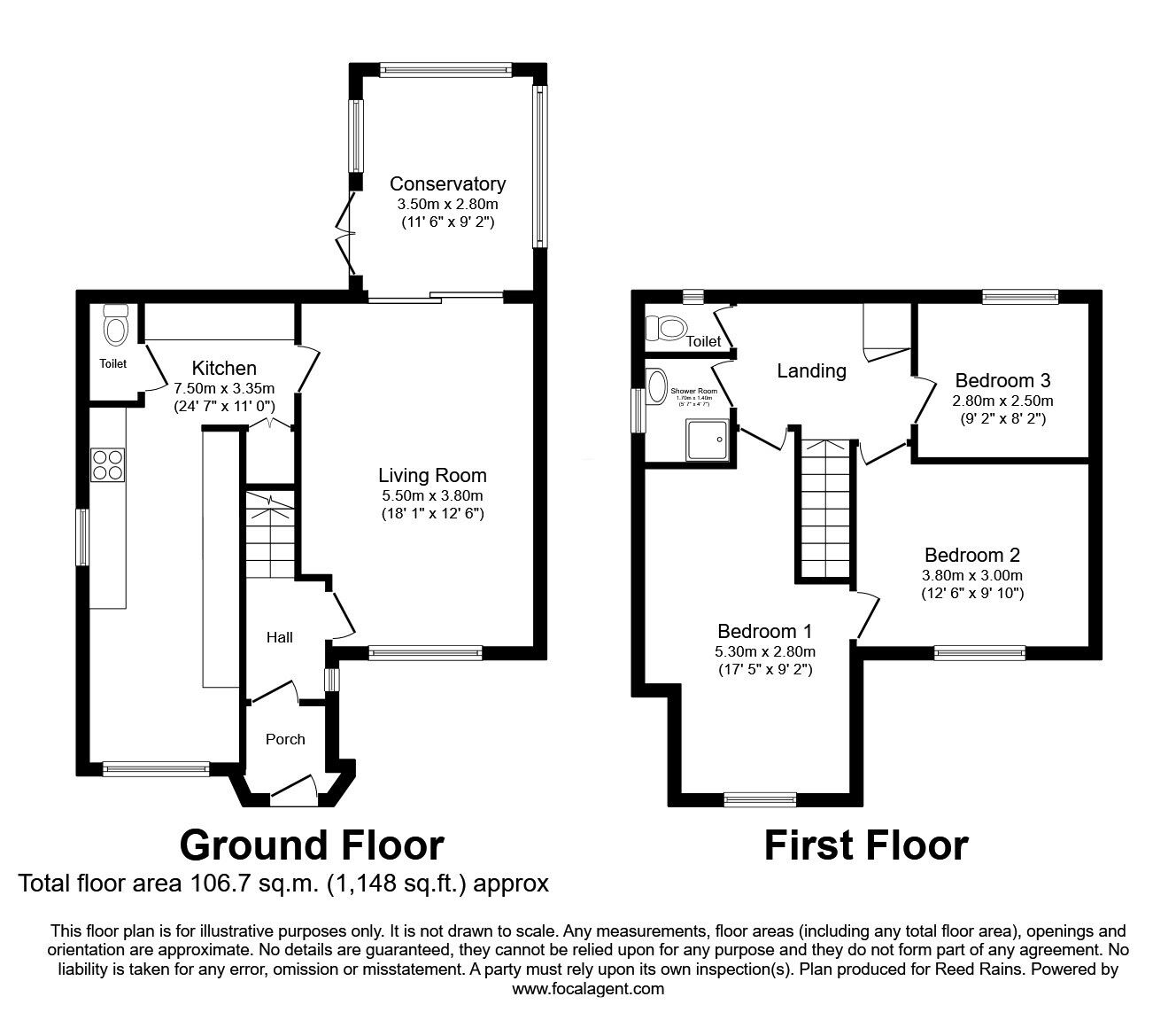 Floorplan of 3 bedroom Semi Detached House for sale, Egerton Road, Prescot, Merseyside, L34