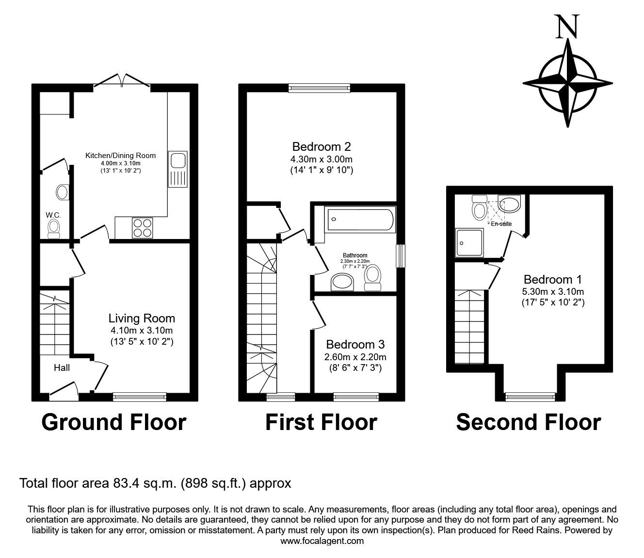 Floorplan of 3 bedroom Semi Detached House for sale, Meadowsweet Road, Whiston, Merseyside, L35