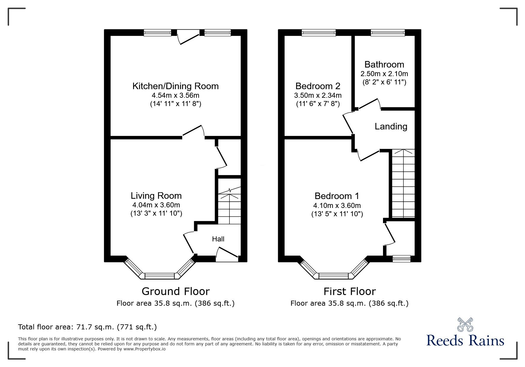 Floorplan of 2 bedroom End Terrace House to rent, Greenes Road, Whiston, Merseyside, L35