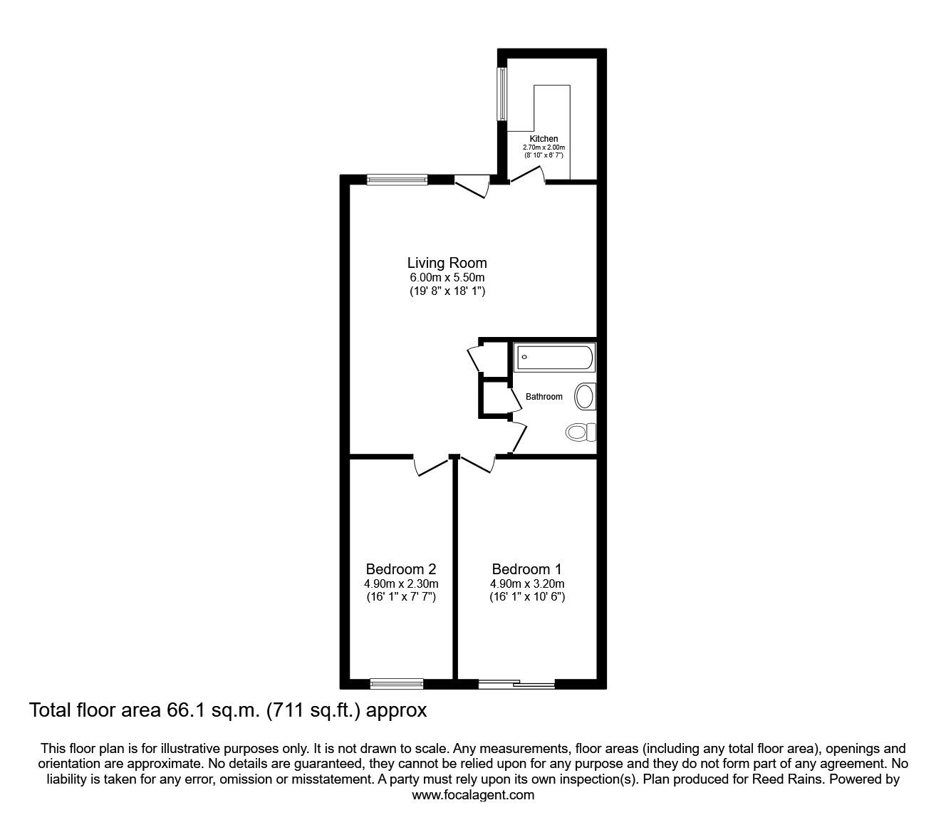 Floorplan of 2 bedroom House for sale, Alva Road, Rainhill, Merseyside, L35