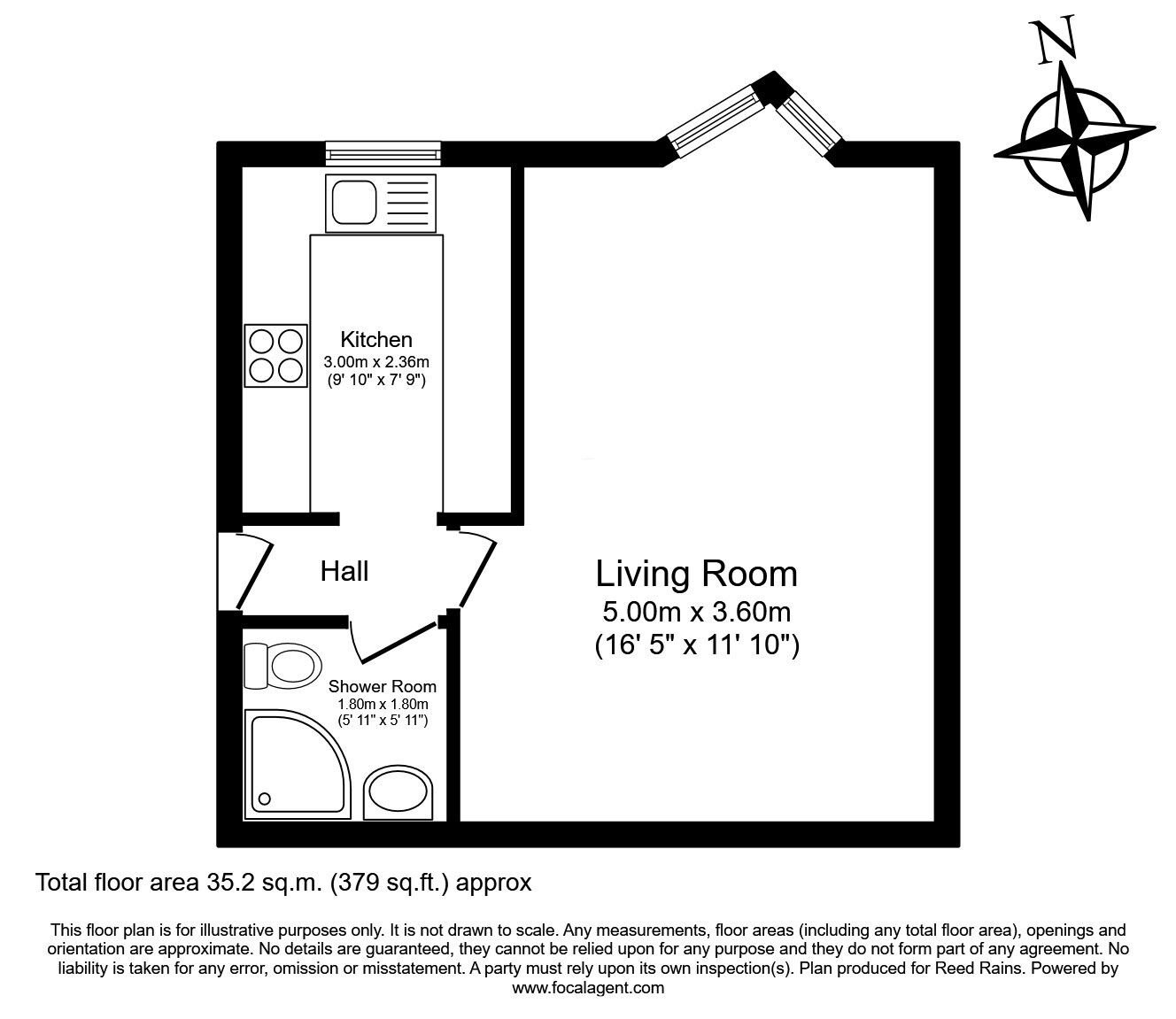Floorplan of 1 bedroom Flat for sale, Portico Court, Prescot, Merseyside, L35