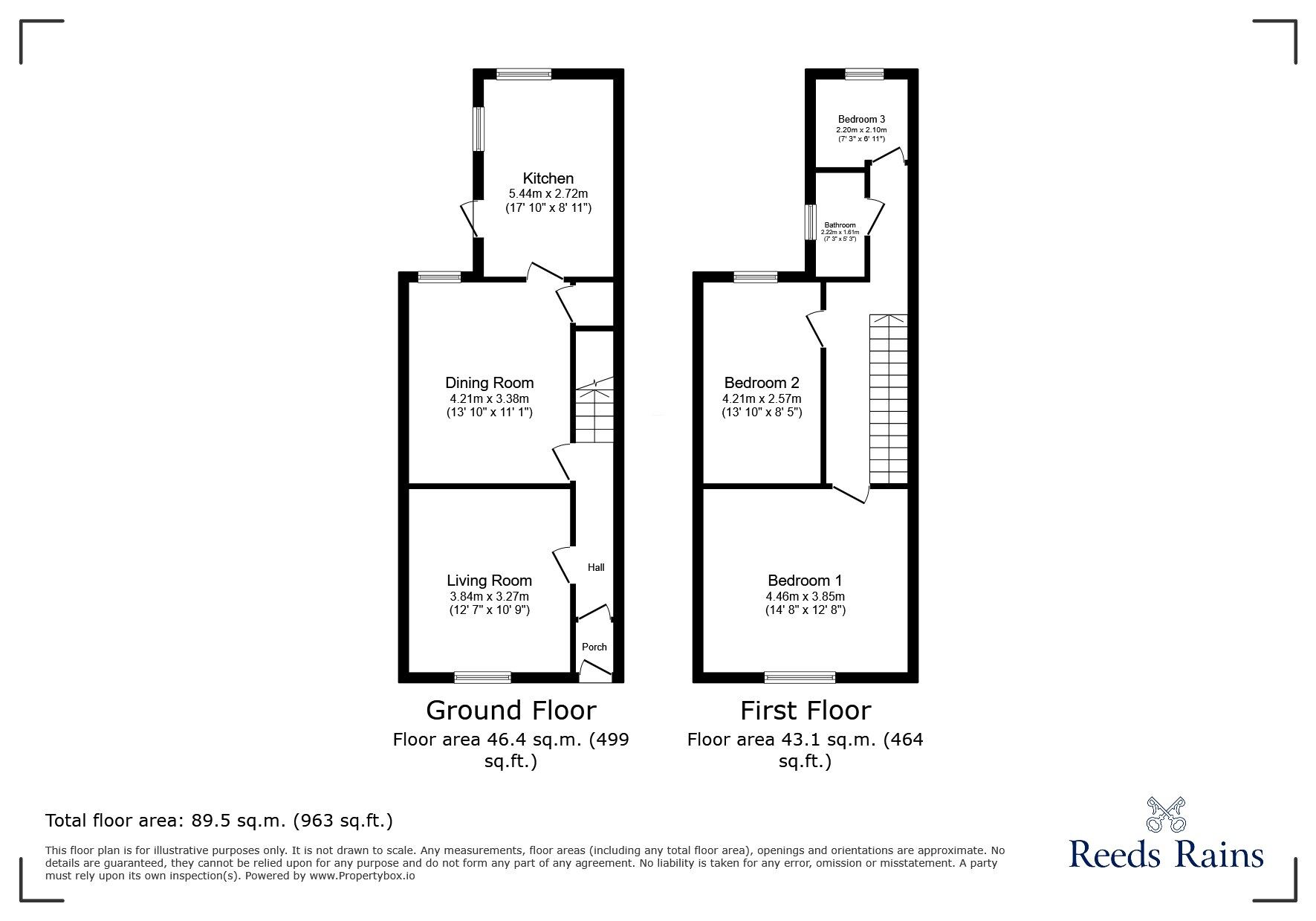 Floorplan of 3 bedroom Mid Terrace House to rent, Kemble Street, Prescot, Merseyside, L34