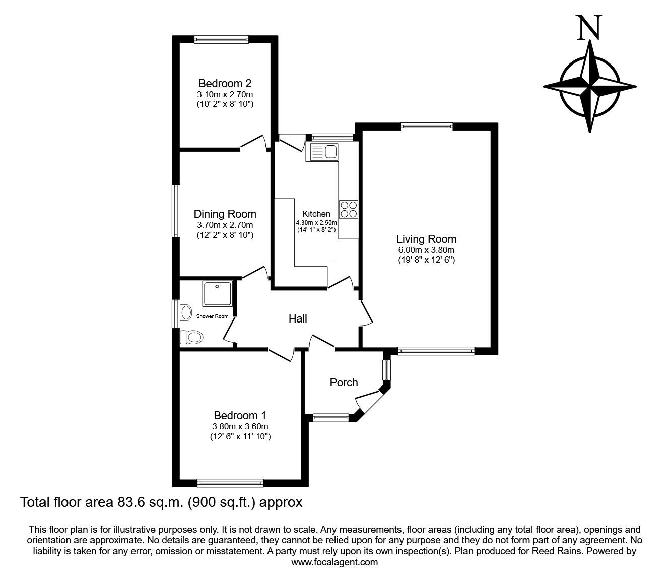 Floorplan of 2 bedroom Detached Bungalow for sale, Swale Avenue, Rainhill, Merseyside, L35