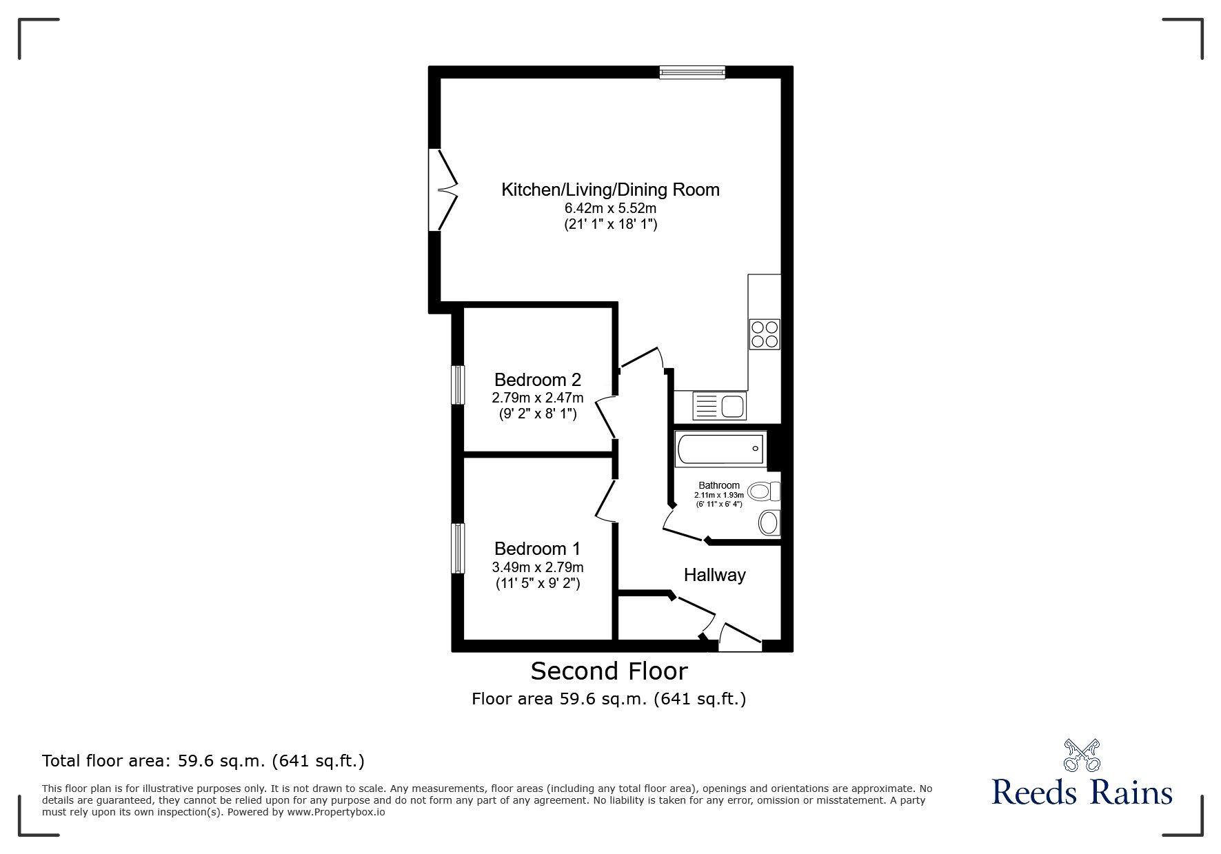 Floorplan of 2 bedroom Flat to rent, Speakman Way, Prescot, Merseyside, L34