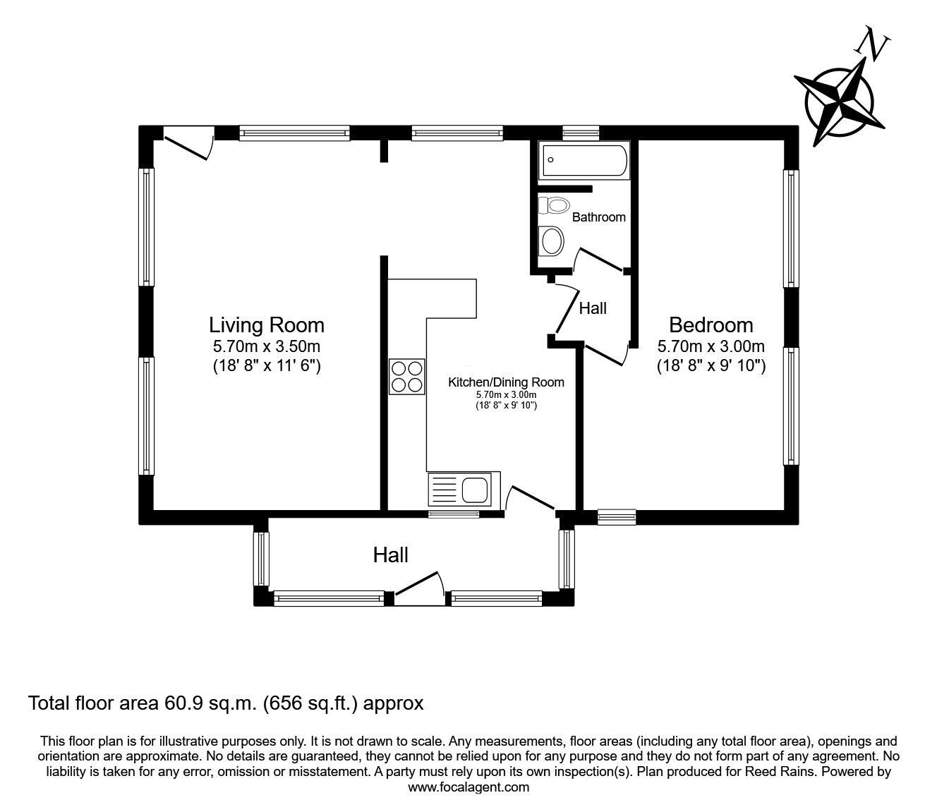 Floorplan of 1 bedroom Detached Property for sale, South Front, Halsnead Park, Merseyside, L35
