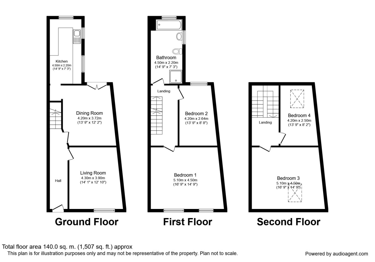 Floorplan of 4 bedroom Mid Terrace House for sale, Kemble Street, Prescot, Merseyside, L34