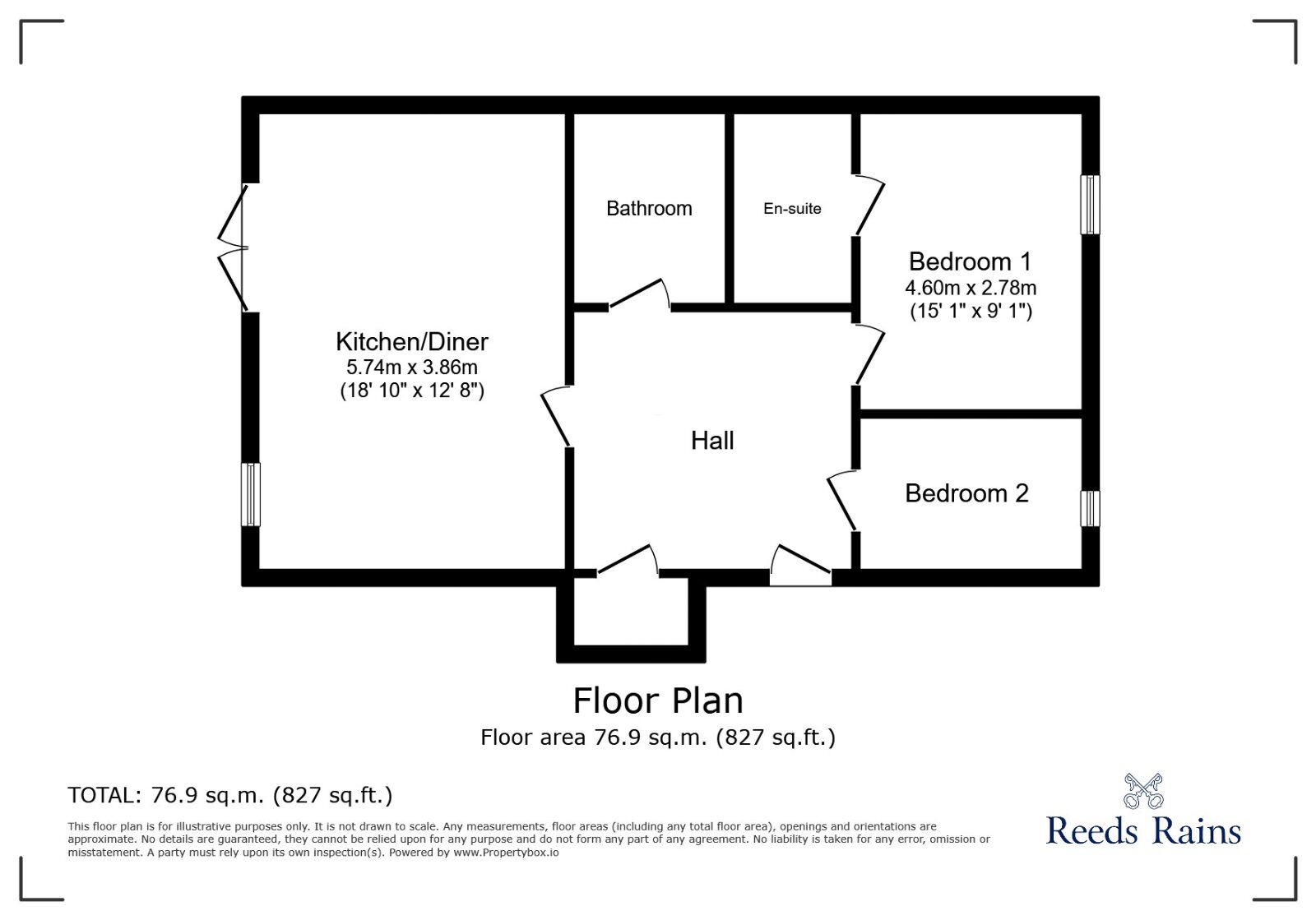 Floorplan of 2 bedroom Flat for sale, Harrington Road, Liverpool, Merseyside, L36