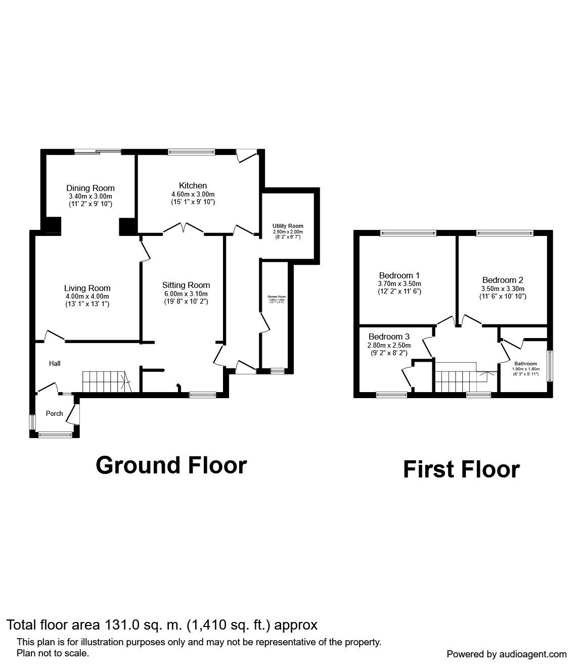 Floorplan of 3 bedroom Semi Detached House to rent, Severn Road, Rainhill, Merseyside, L35