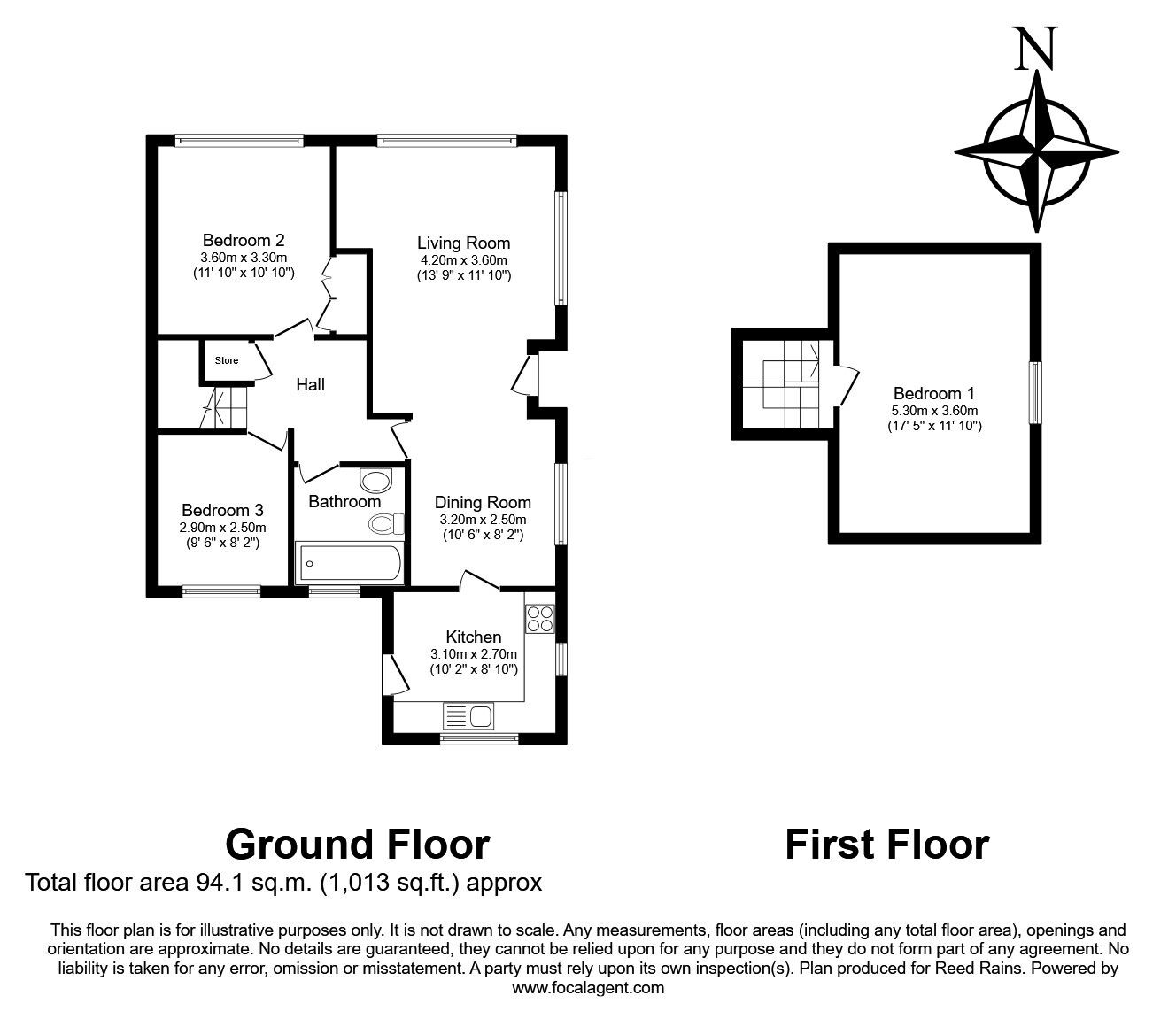 Floorplan of 3 bedroom Semi Detached Bungalow for sale, Parren Avenue, Whiston, Merseyside, L35