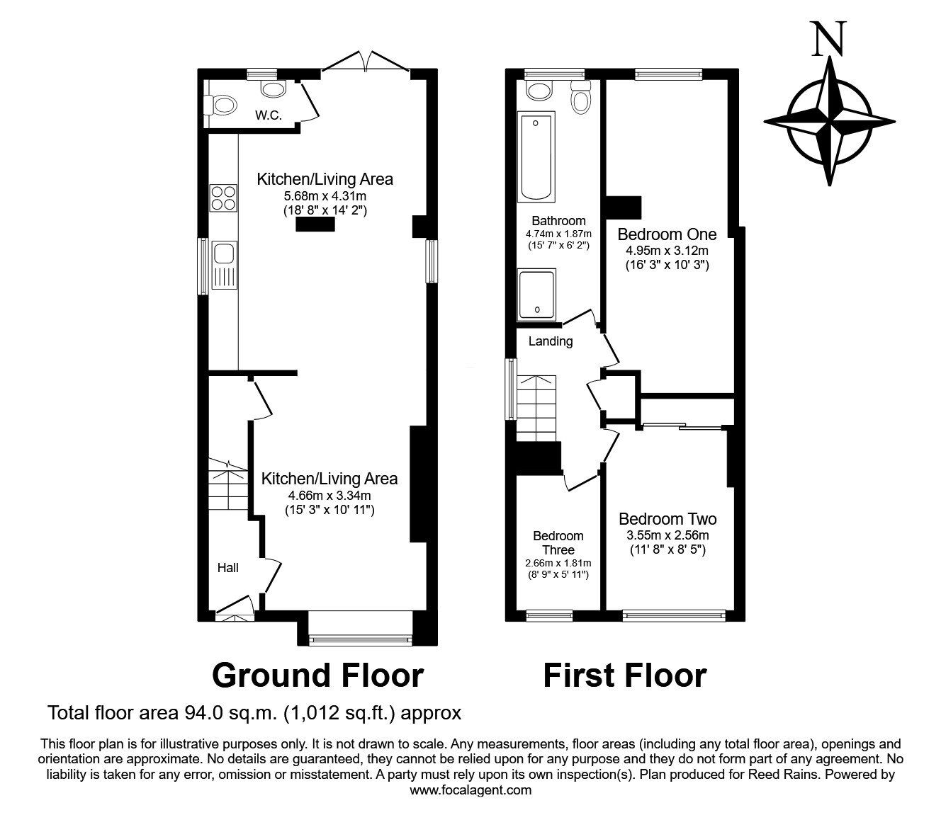 Floorplan of 3 bedroom Semi Detached House for sale, Thorndyke Close, Rainhill, Merseyside, L35
