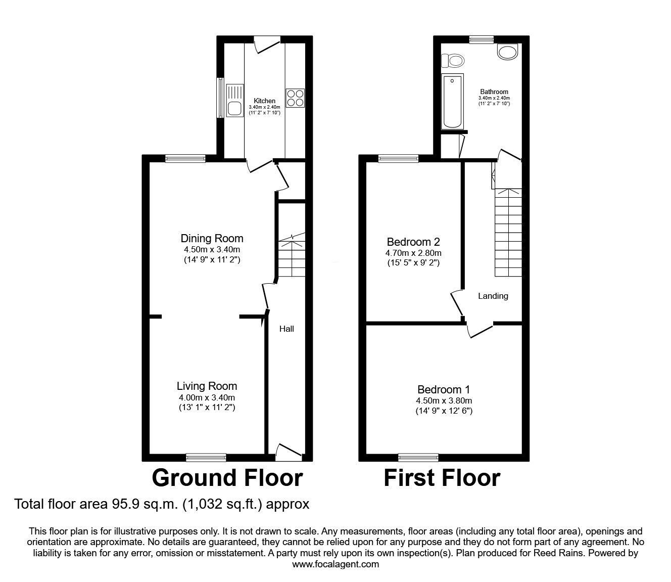 Floorplan of 2 bedroom Mid Terrace House for sale, Carr Terrace, Whiston, Merseyside, L35