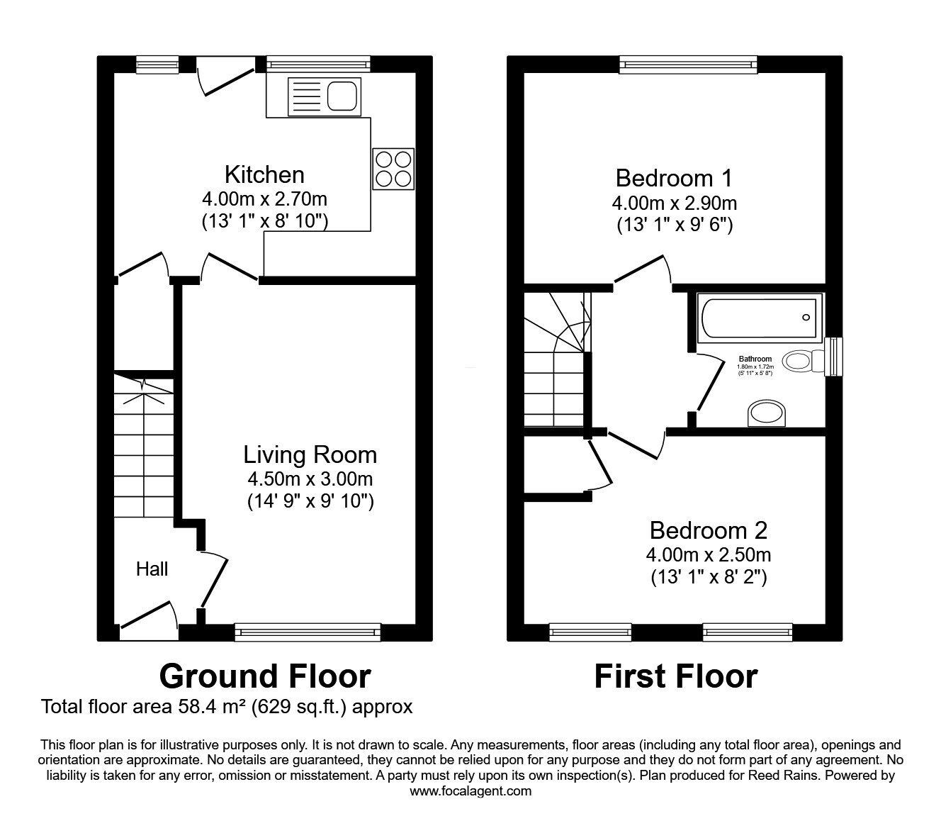 Floorplan of 2 bedroom Semi Detached House for sale, Manorwood Drive, Whiston, Merseyside, L35
