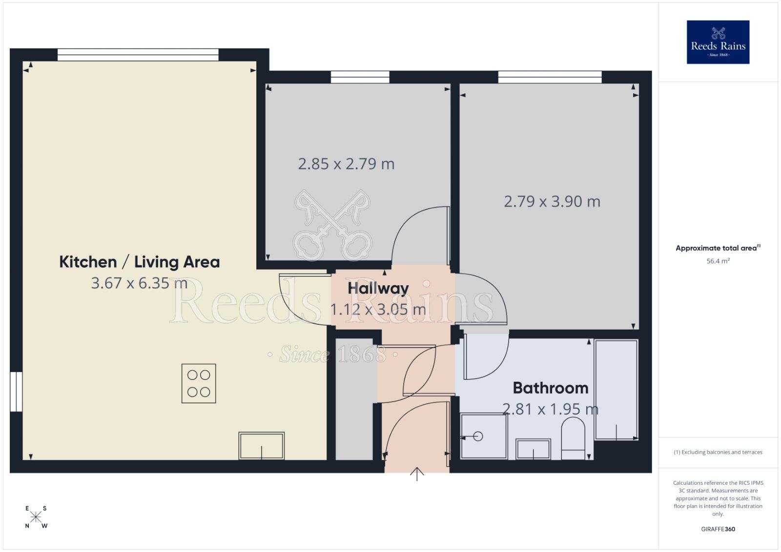 Floorplan of 2 bedroom Flat for sale, Bridge Road, Prescot, Merseyside, L34