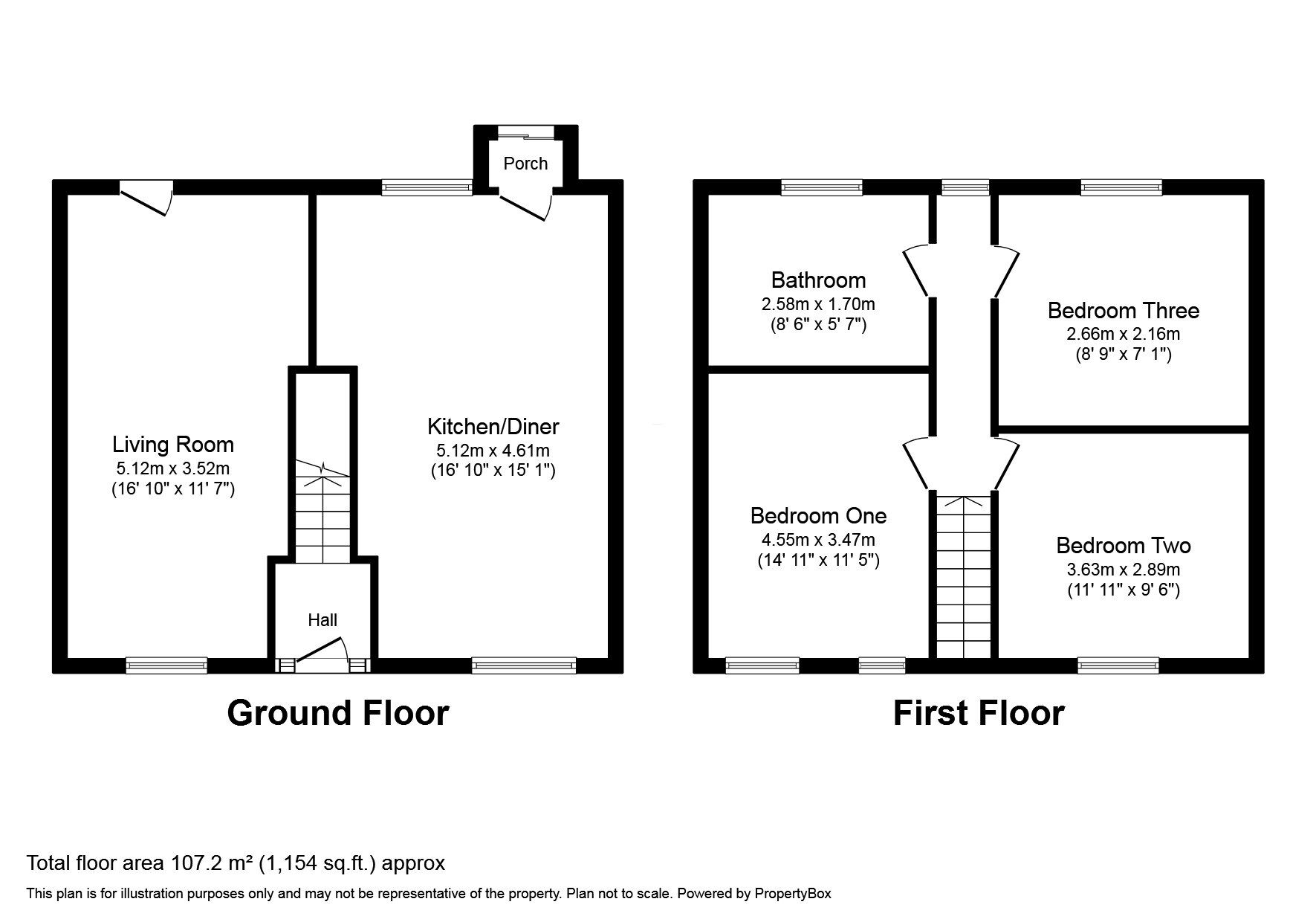 Floorplan of 3 bedroom Semi Detached House to rent, St. James Road, Prescot, Merseyside, L34