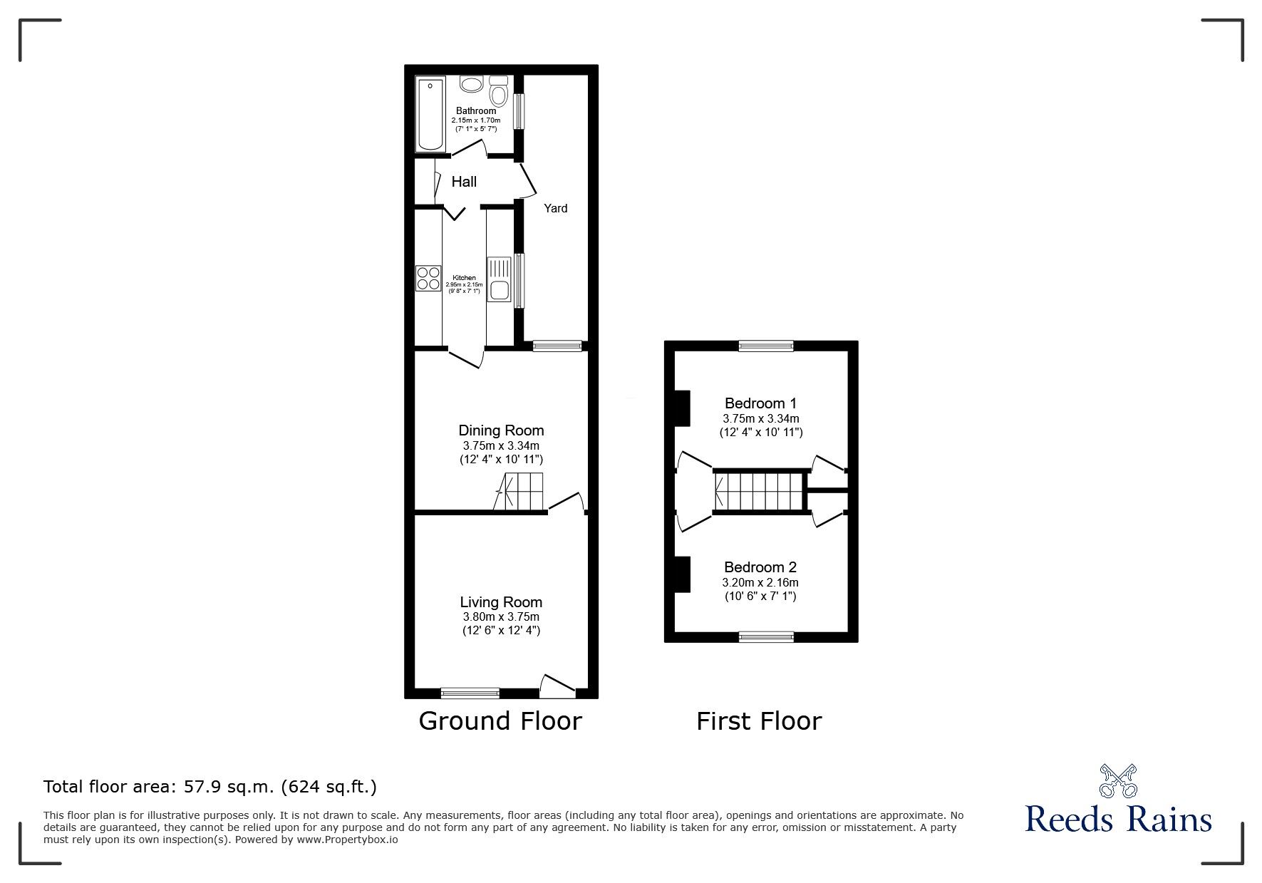 Floorplan of 2 bedroom Mid Terrace House to rent, Carlton Street, Prescot, Merseyside, L34