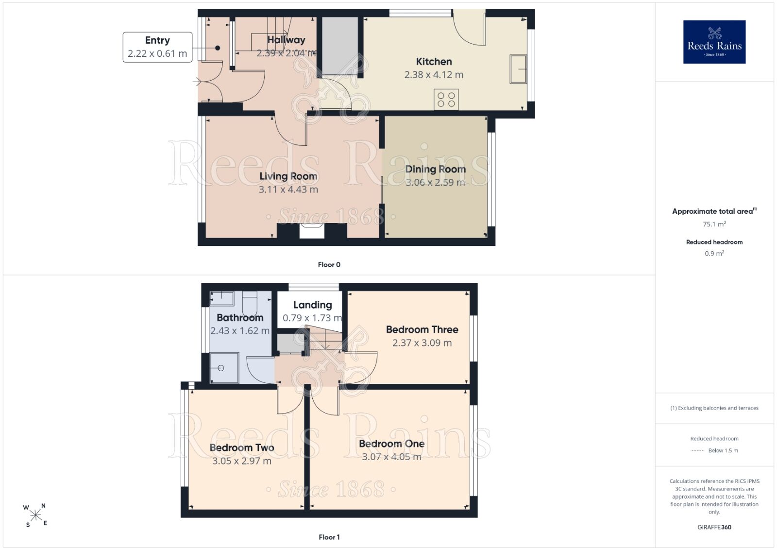 Floorplan of 3 bedroom Semi Detached House for sale, Willis Lane, Whiston, Merseyside, L35