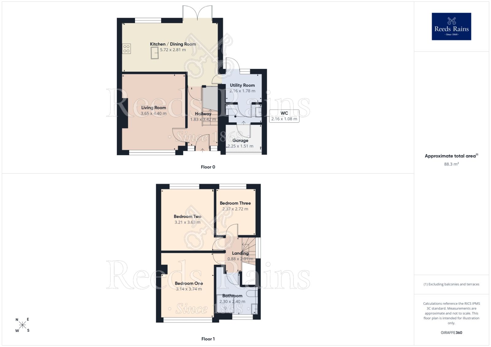 Floorplan of 3 bedroom Semi Detached House for sale, Deepdale Drive, Rainhill, Merseyside, L35