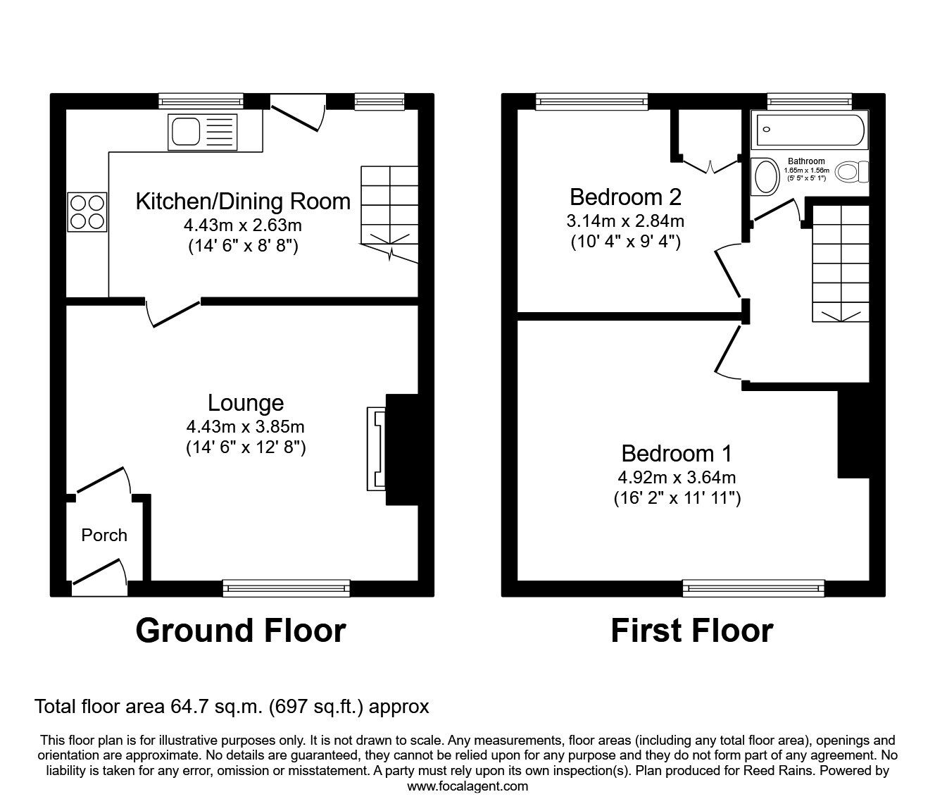 Floorplan of 2 bedroom  House to rent, Raglan Street, Ashton-On-Ribble, Preston, PR2