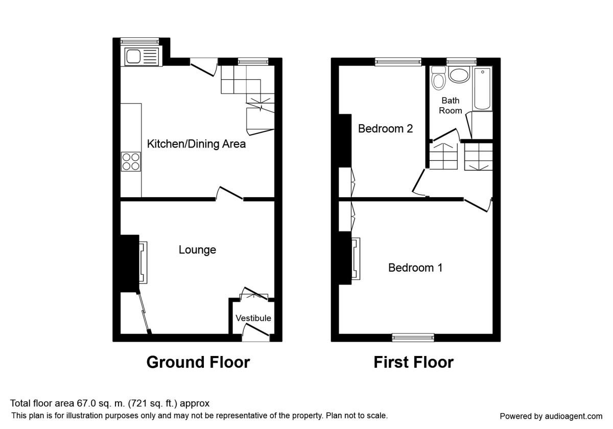 Floorplan of 2 bedroom Mid Terrace House to rent, Webster Street, Ashton-On-Ribble, Preston, PR2