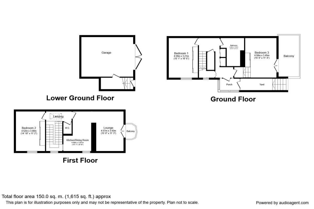 Floorplan of 3 bedroom House to rent, East Cliff, Preston, PR1
