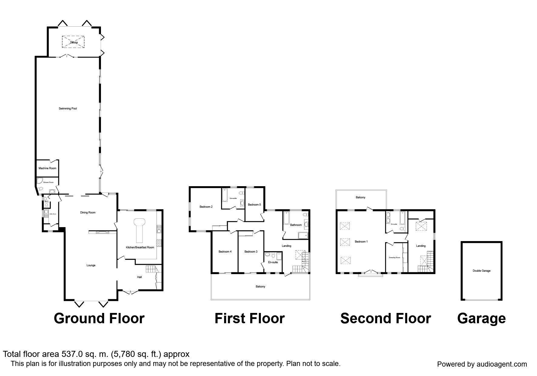 Floorplan of 5 bedroom Detached House for sale, Fulwood Row, Fulwood, Lancashire, PR2