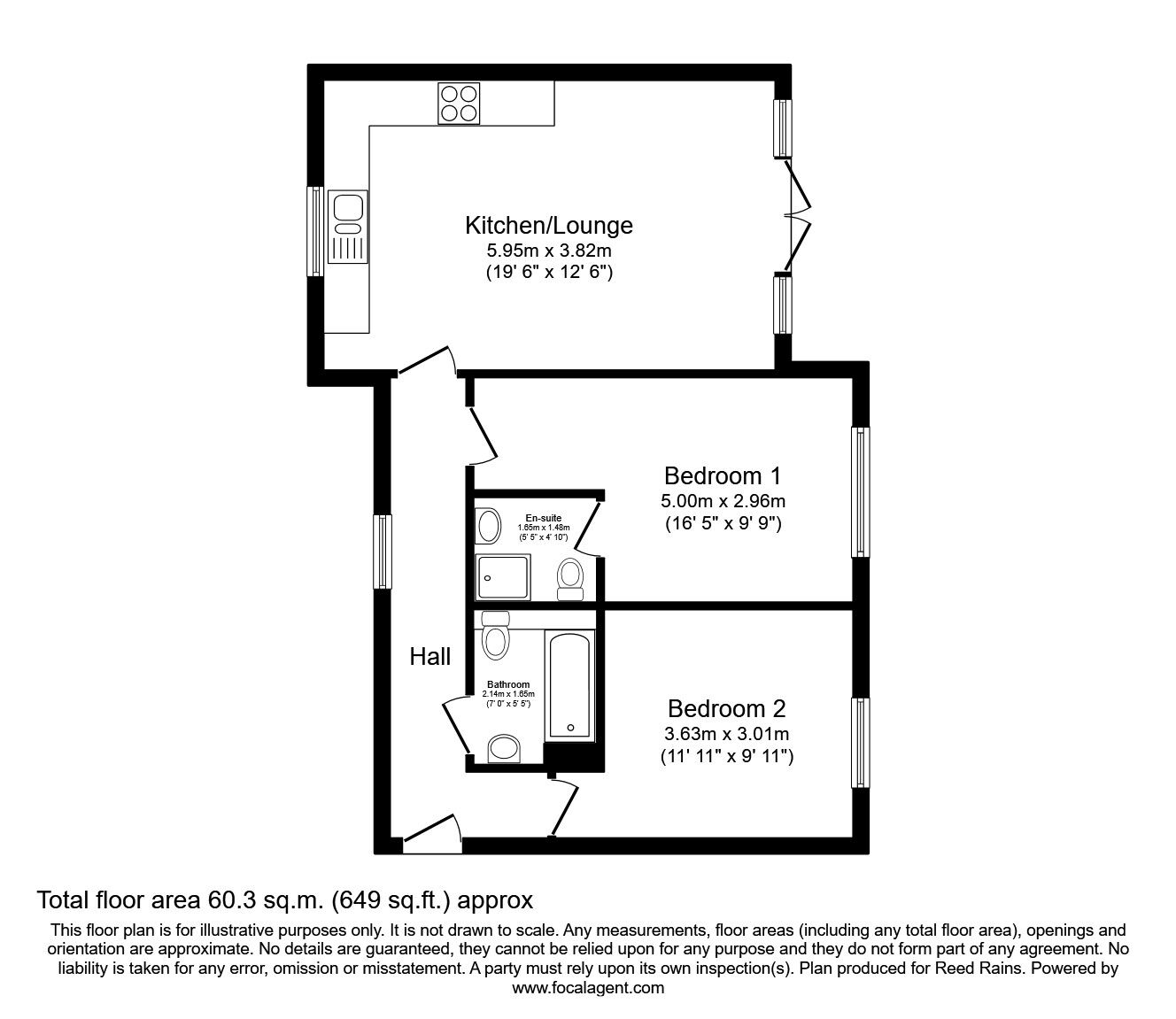 Floorplan of 2 bedroom  Flat for sale, Whitehall Drive, Broughton, Lancashire, PR3