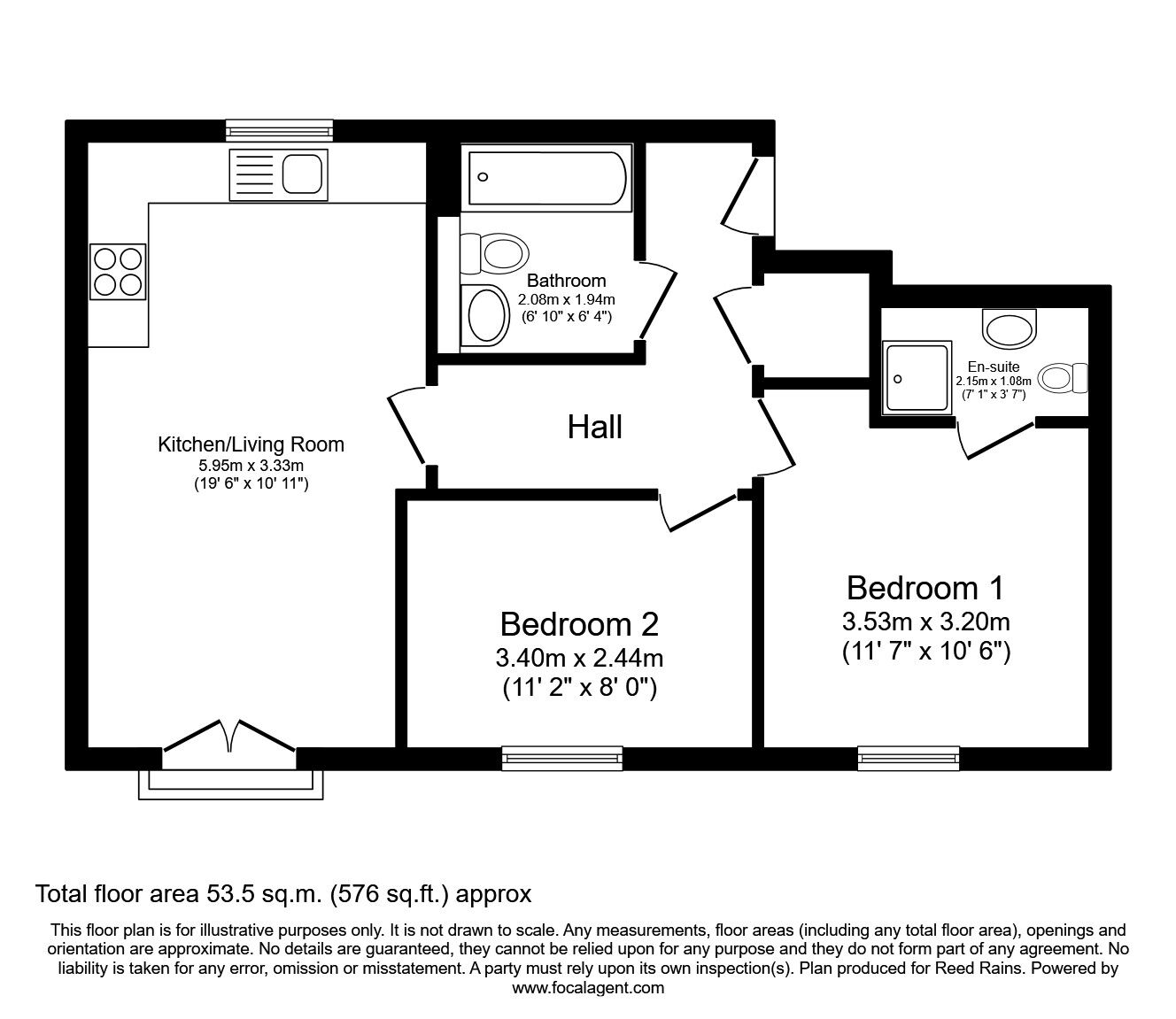 Floorplan of 2 bedroom  Flat to rent, Lumen Court, Preston, Lancashire, PR1