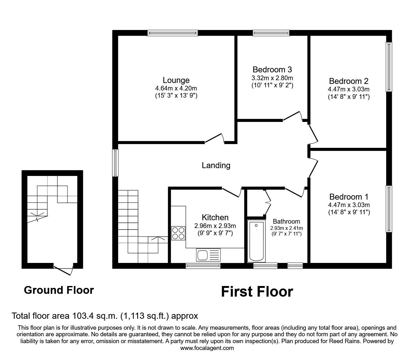 Floorplan of 3 bedroom  Flat to rent, Norbreck Drive, Ashton-on-Ribble, Lancashire, PR2