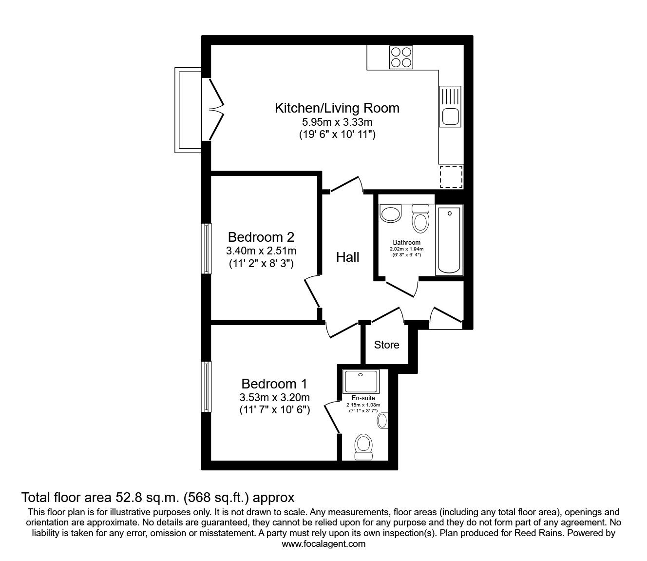 Floorplan of 2 bedroom  Flat to rent, Lumen Court, Preston, Lancashire, PR1