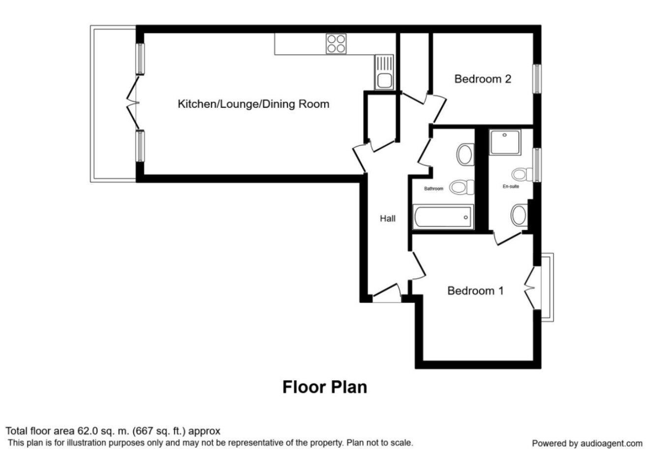 Floorplan of 2 bedroom  Flat to rent, Lumen Court, Preston, Lancashire, PR1