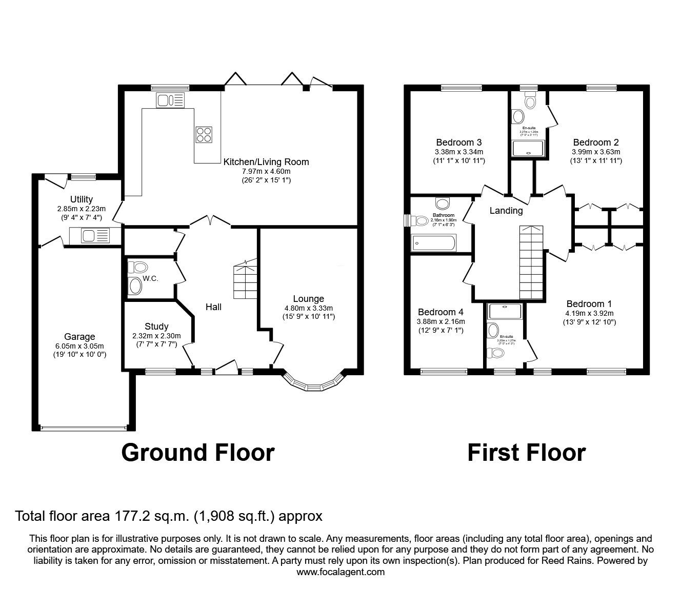 Floorplan of 4 bedroom Detached House for sale, Wheatfields Road, Inskip, Lancashire, PR4