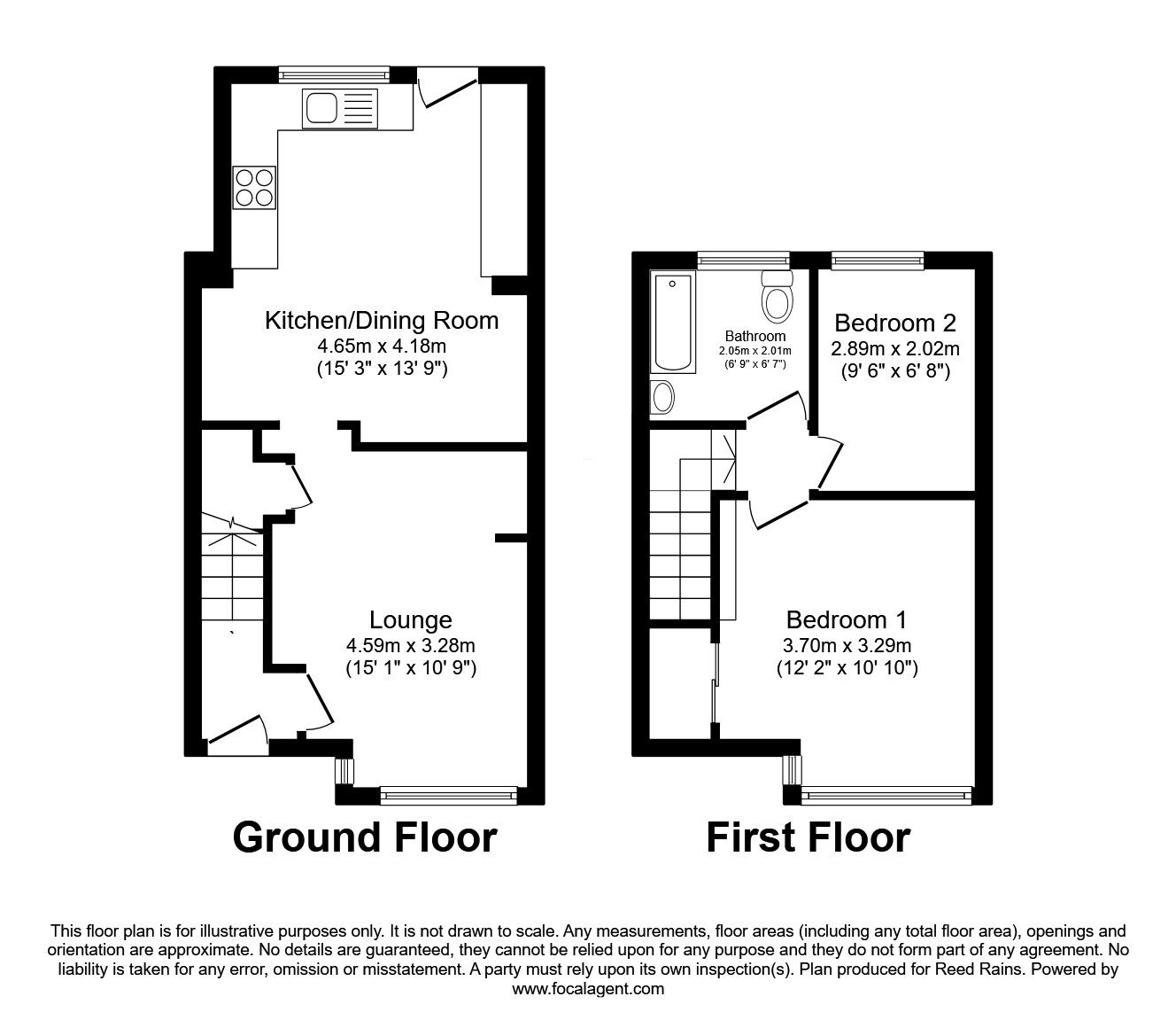 Floorplan of 2 bedroom Mid Terrace House for sale, Crookings Lane, Penwortham, Lancashire, PR1
