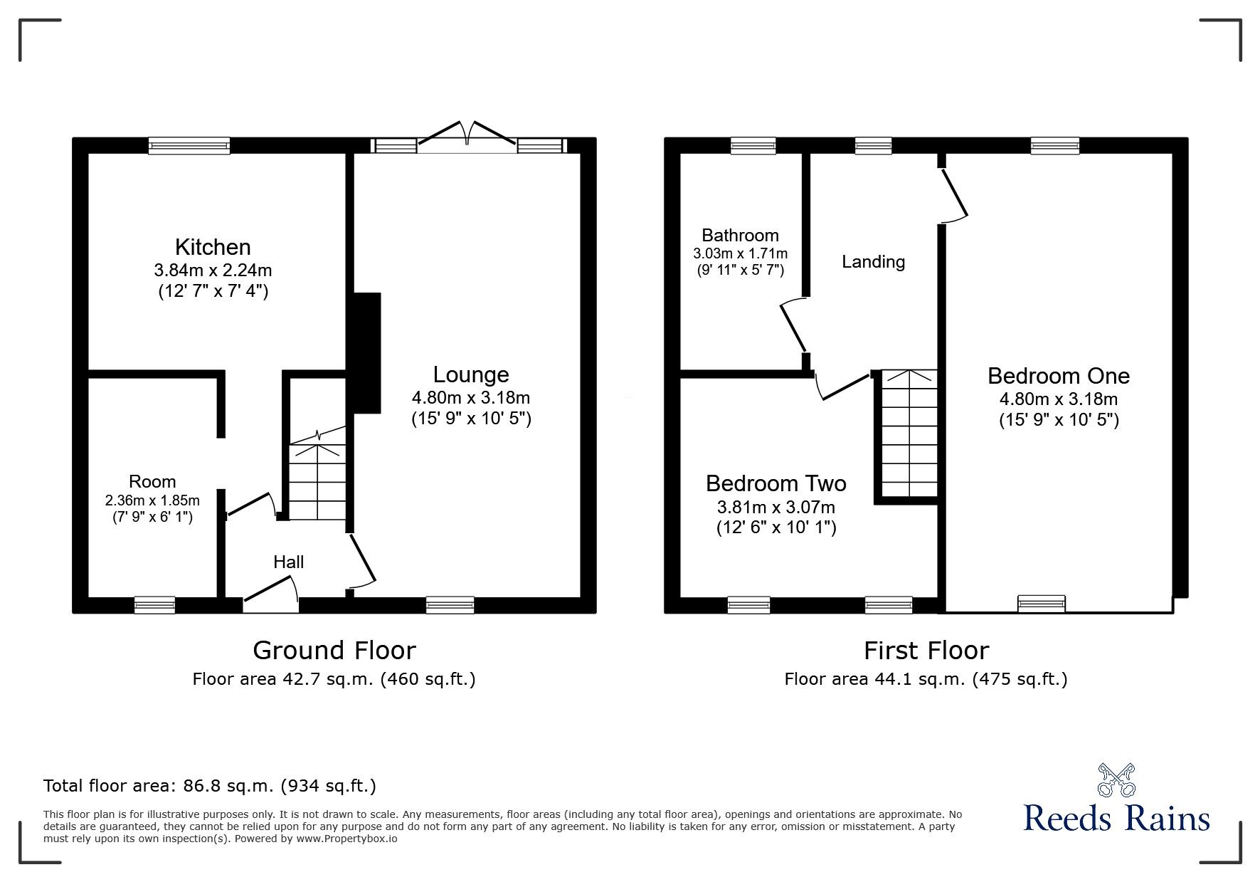 Floorplan of 2 bedroom End Terrace House for sale, Kirkland Place, Ashton-on-Ribble, Lancashire, PR2