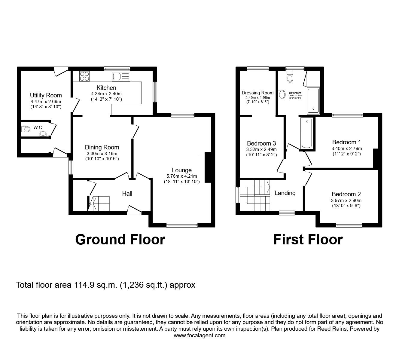 Floorplan of 3 bedroom End Terrace House for sale, Slaidburn Road, Ribbleton, Lancashire, PR2