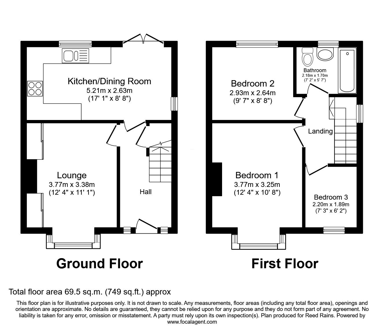 Floorplan of 3 bedroom Semi Detached House for sale, Parkthorn Road, Lea, Lancashire, PR2