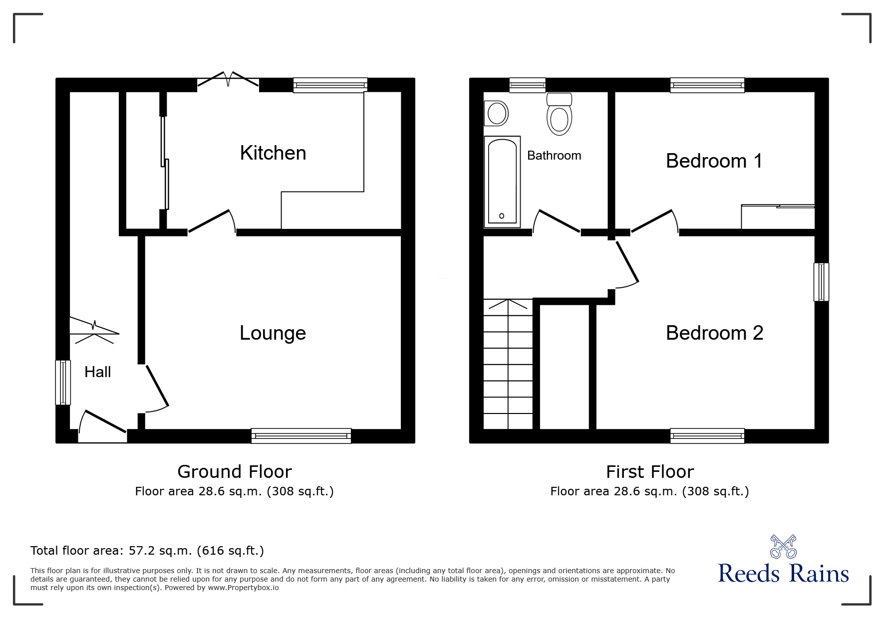 Floorplan of 2 bedroom End Terrace House to rent, Fletcher Road, Preston, Lancashire, PR1