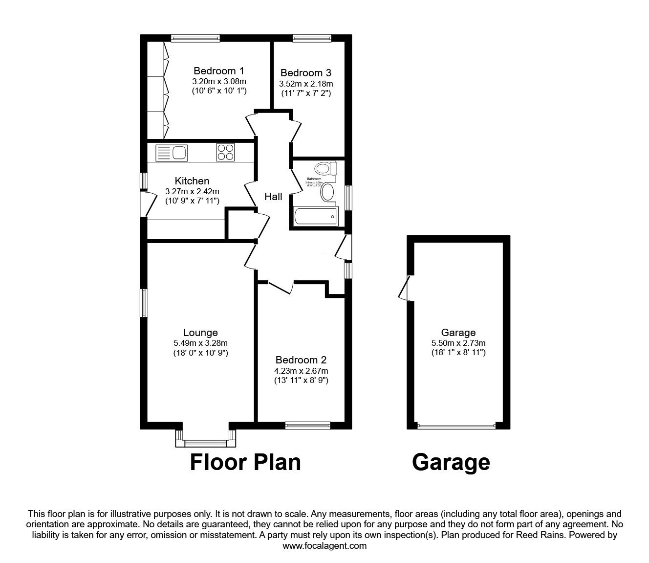 Floorplan of 3 bedroom Detached Bungalow for sale, The Pennines, Fulwood, Lancashire, PR2