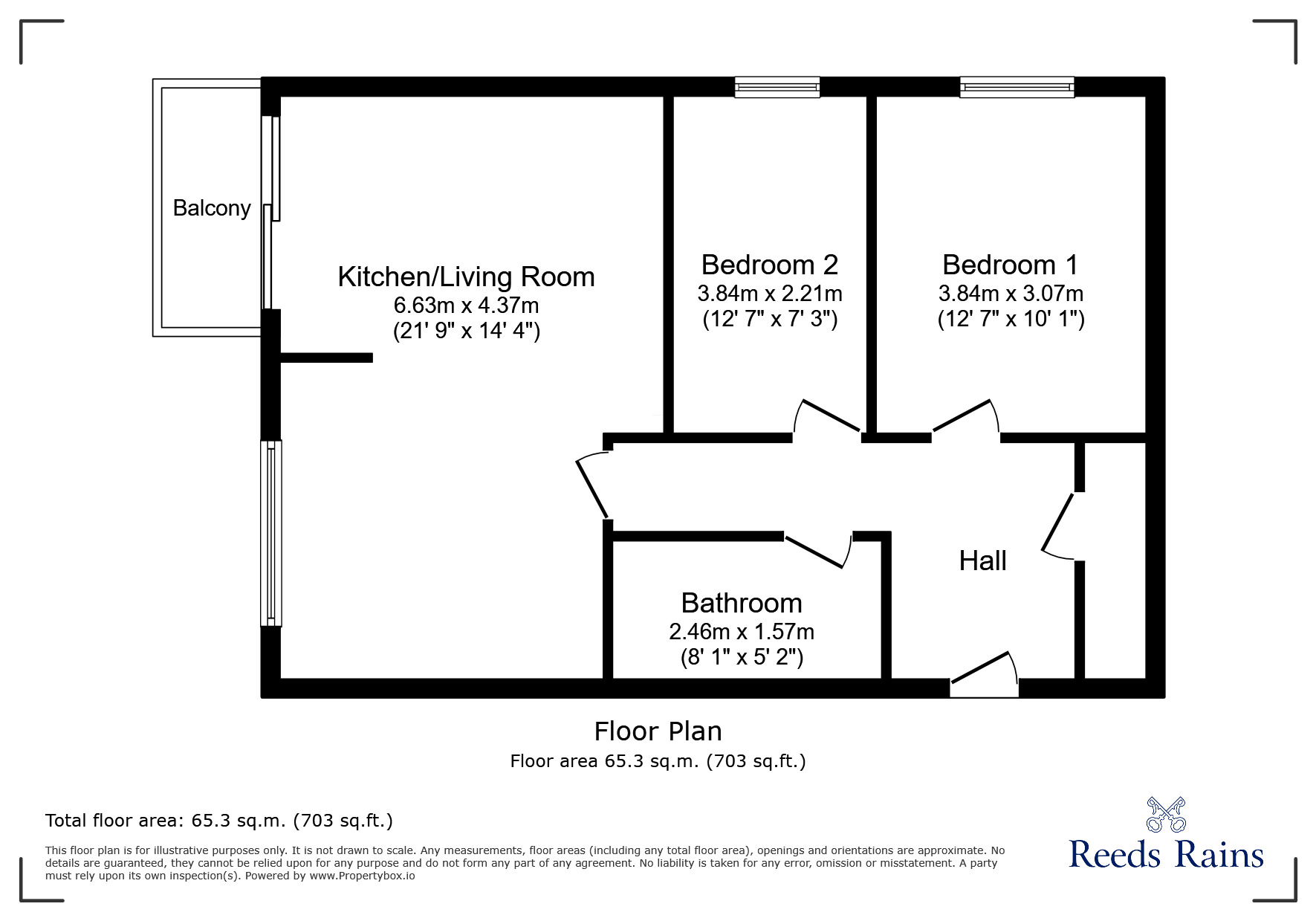 Floorplan of 2 bedroom  Flat for sale, Britannia Drive, Ashton-on-Ribble, Lancashire, PR2