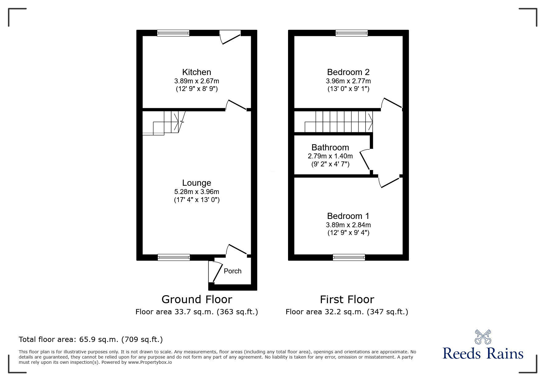 Floorplan of 2 bedroom Semi Detached House for sale, Dunoon Close, Ingol, Lancashire, PR2