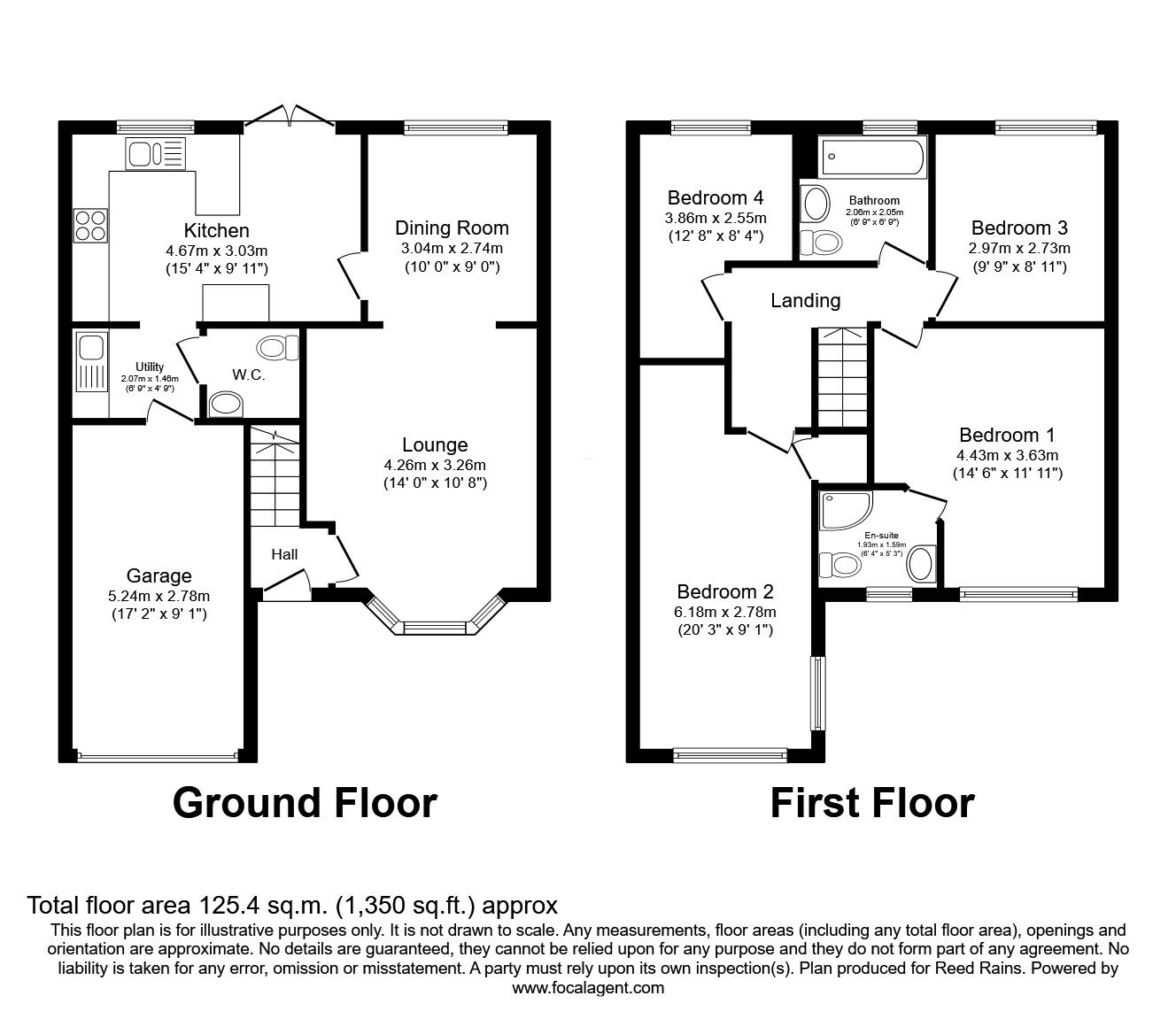 Floorplan of 4 bedroom Detached House for sale, Linden Close, Clifton, Lancashire, PR4