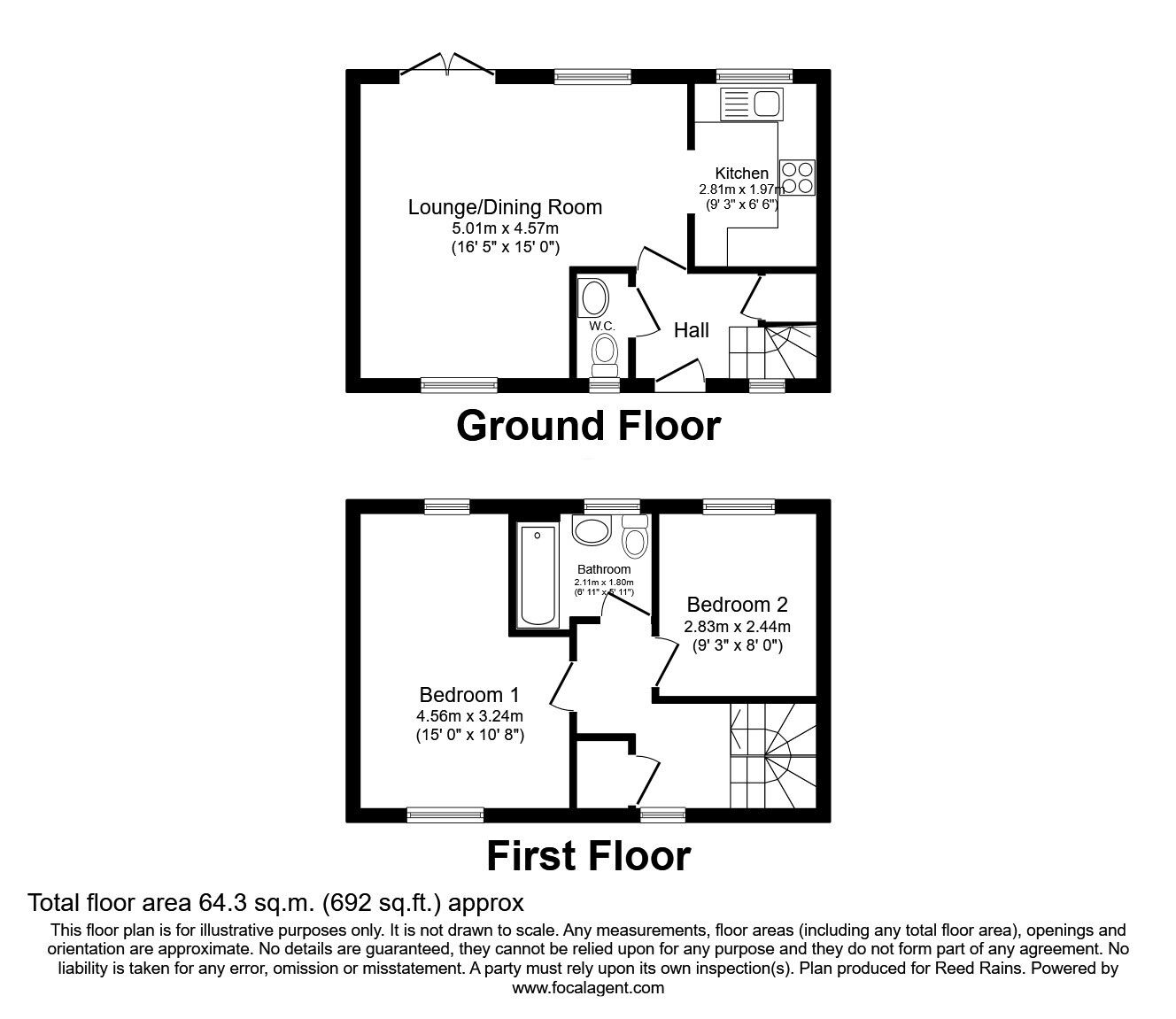 Floorplan of 2 bedroom Detached House for sale, Ashton Bank Way, Ashton-on-Ribble, Lancashire, PR2