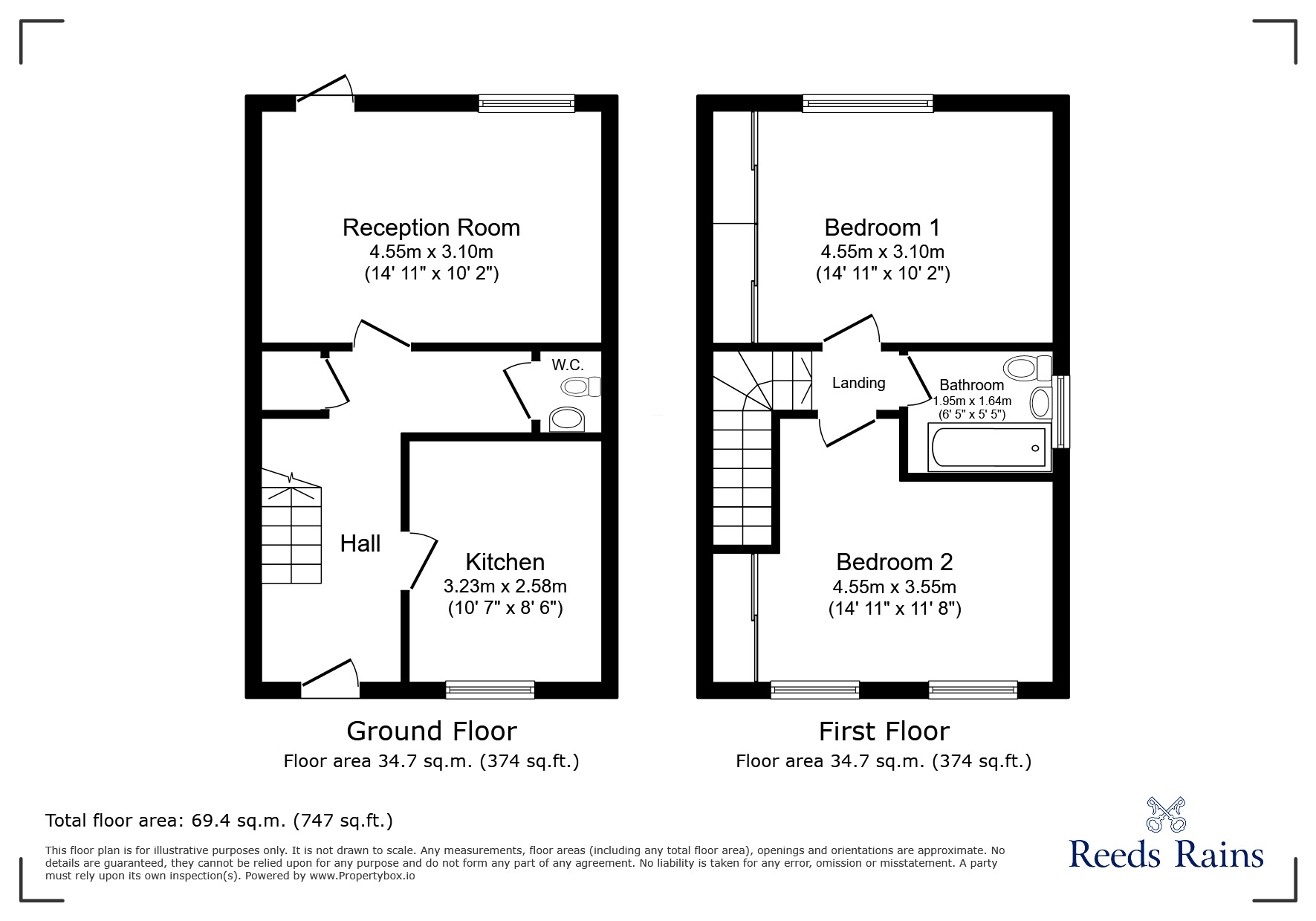 Floorplan of 2 bedroom Semi Detached House for sale, Oxbridge Road, Cottam, Lancashire, PR4